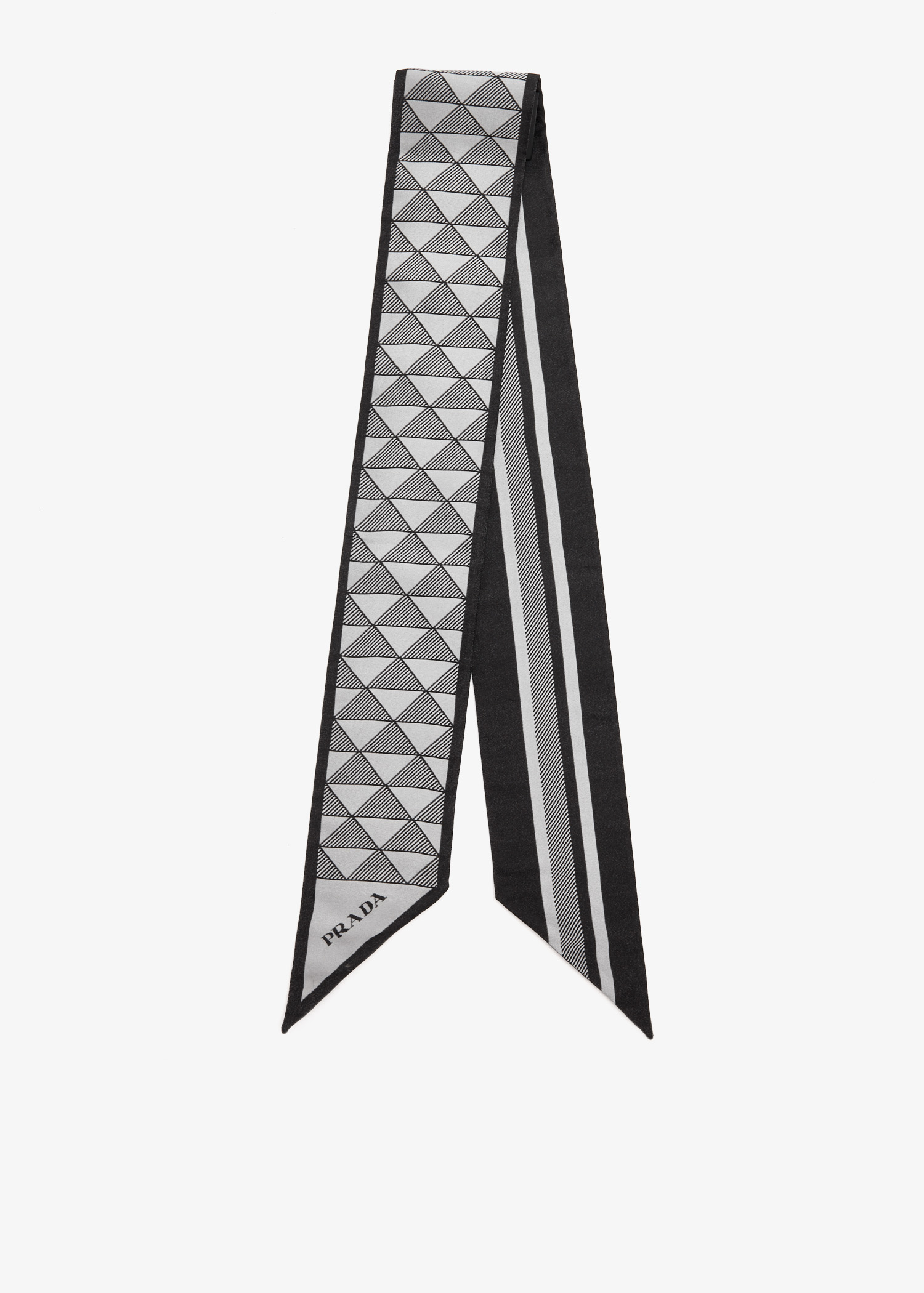 

Printed silk twill skinny scarf