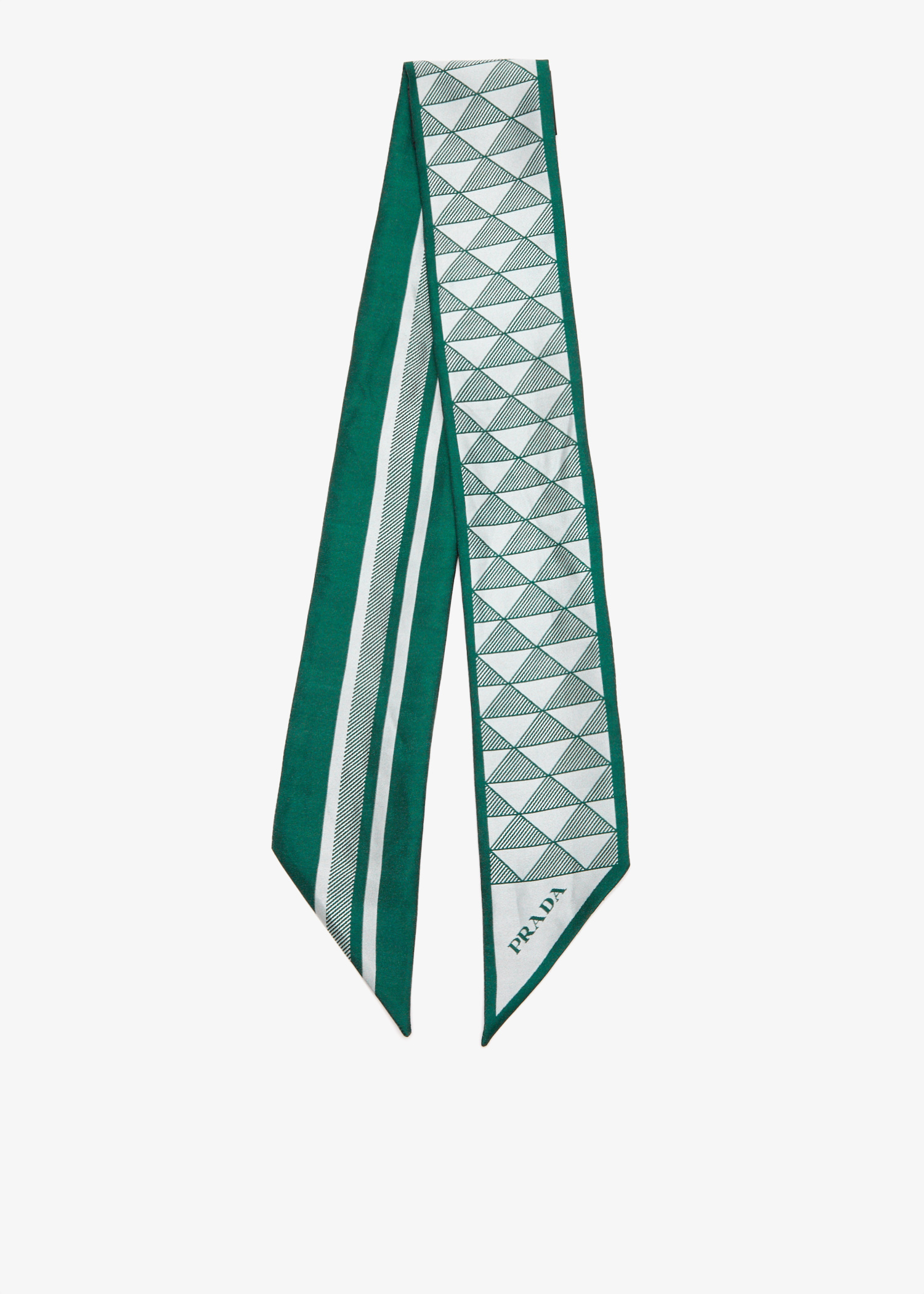 

Printed silk skinny scarf, Green