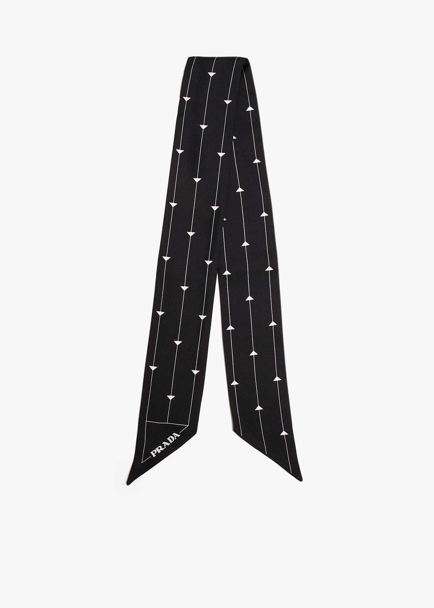 

Printed silk twill scarf, Black