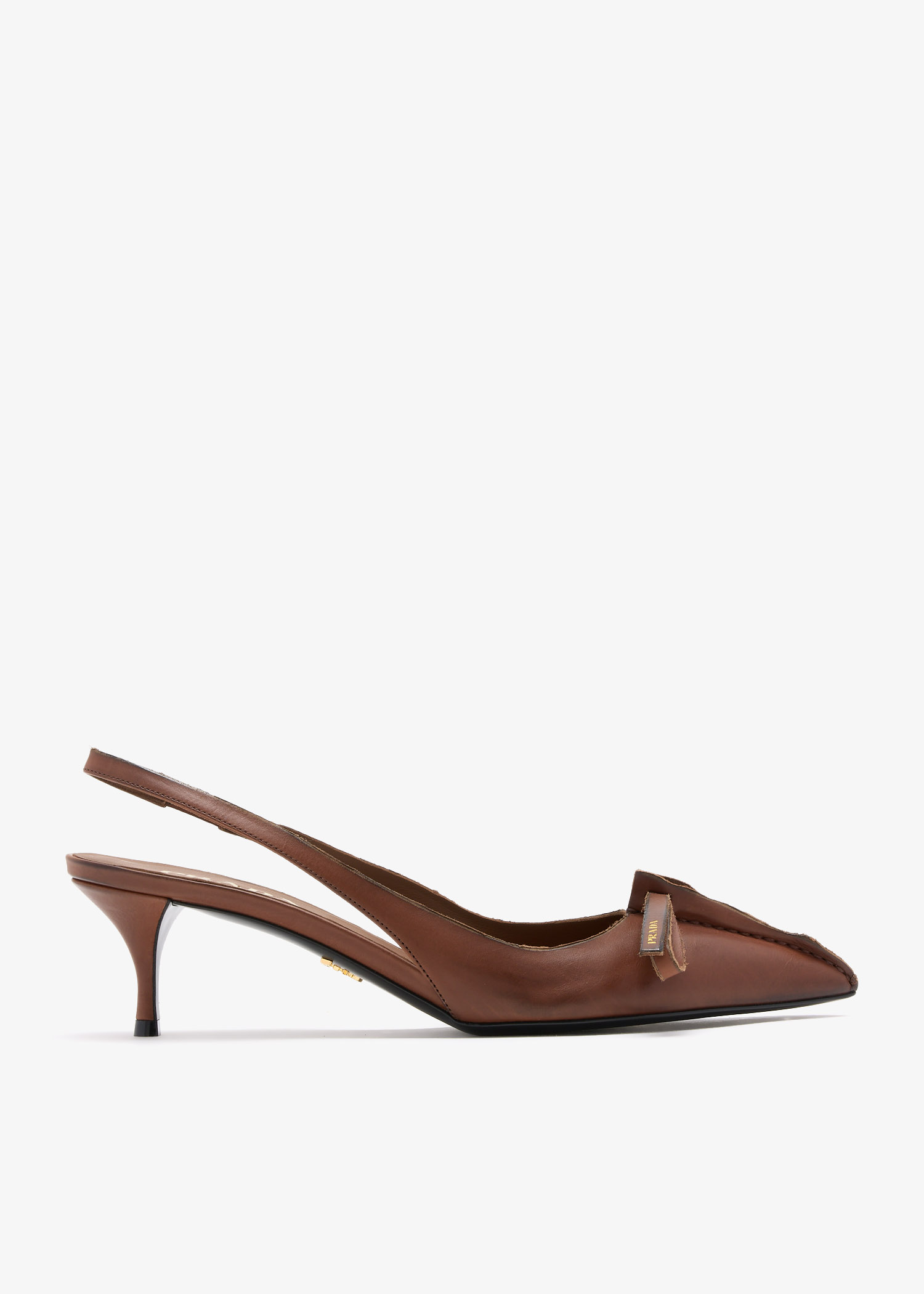 

Leather slingback pumps, Brown