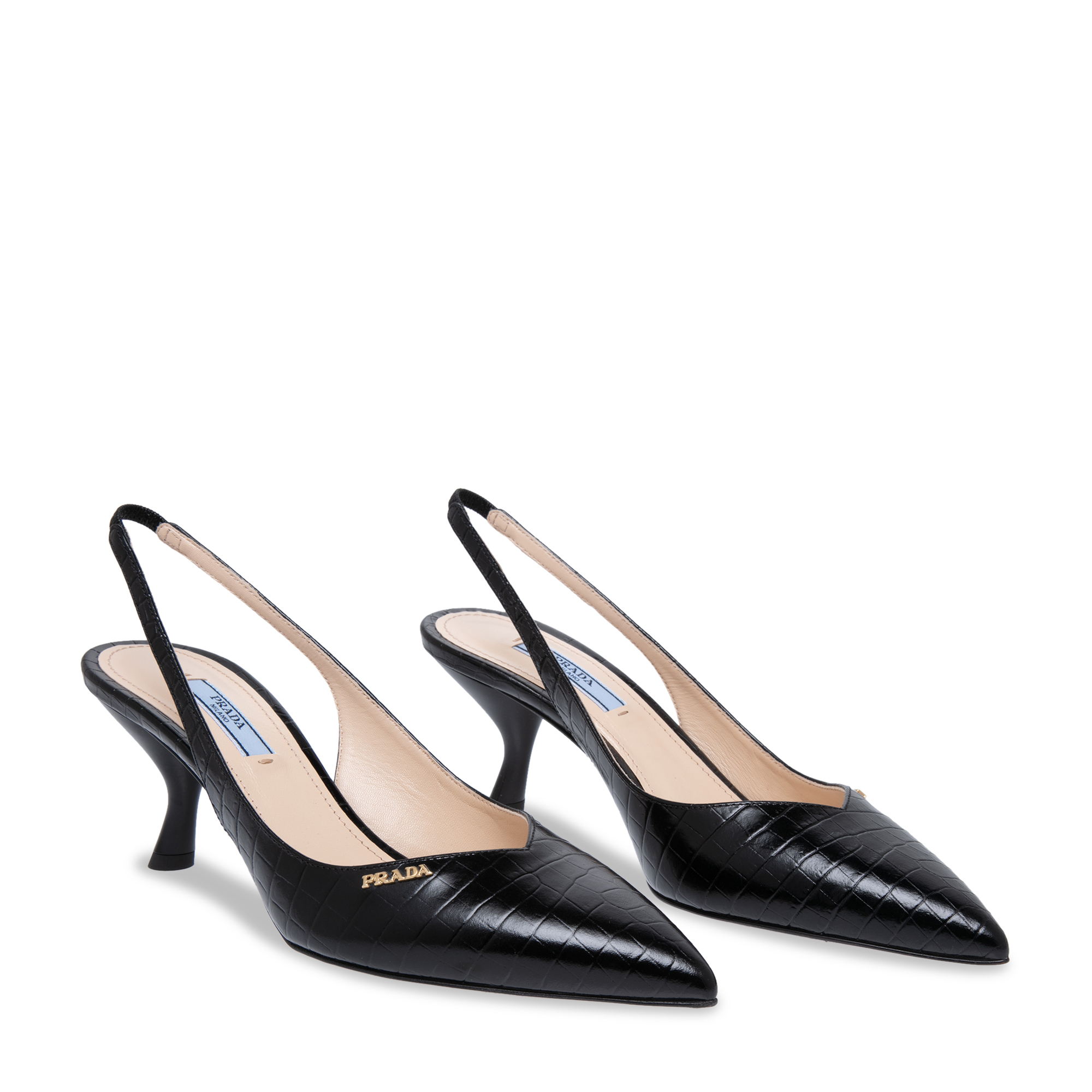 

Leather slingback pumps, Black