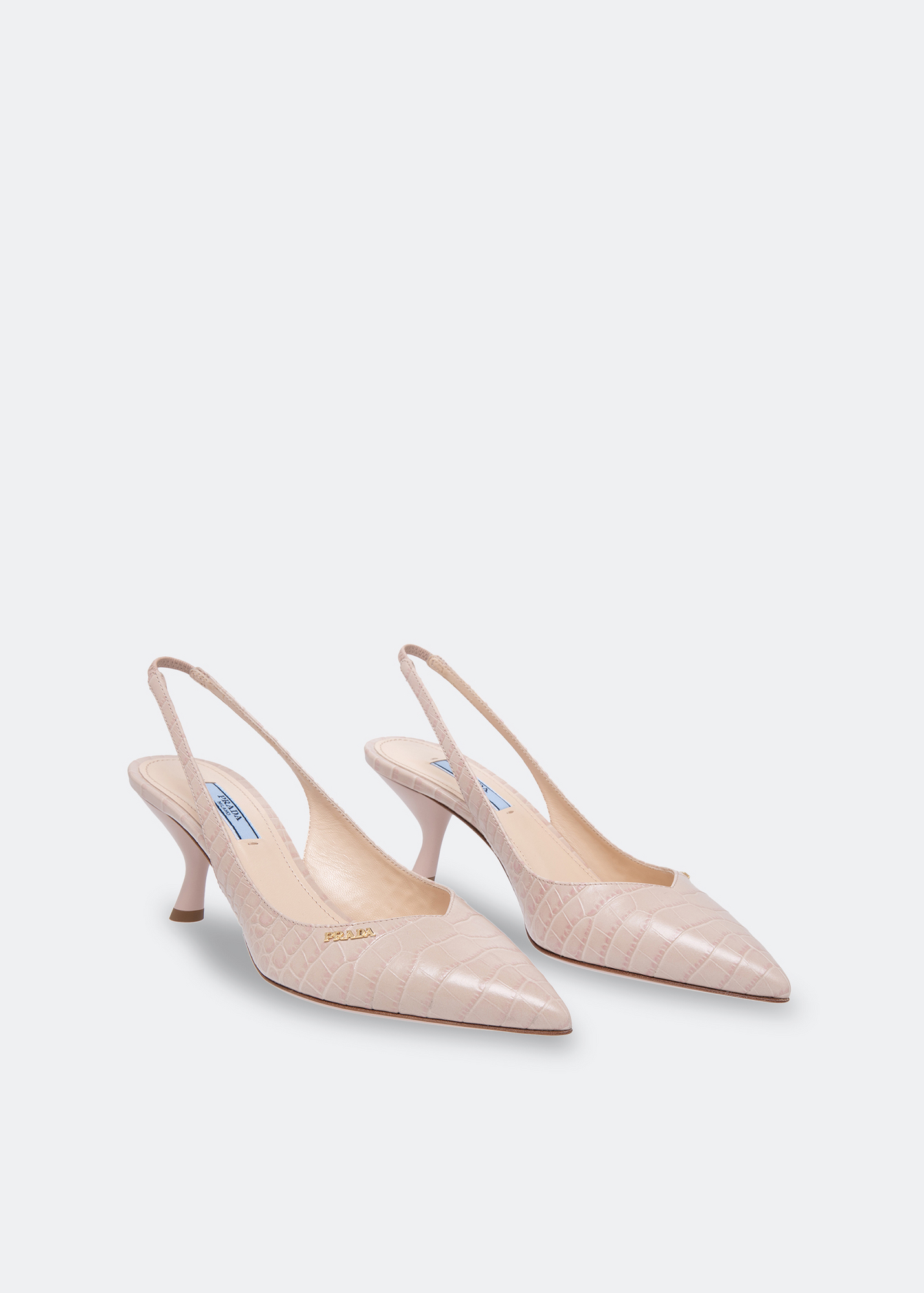 

Leather slingback pumps, Beige