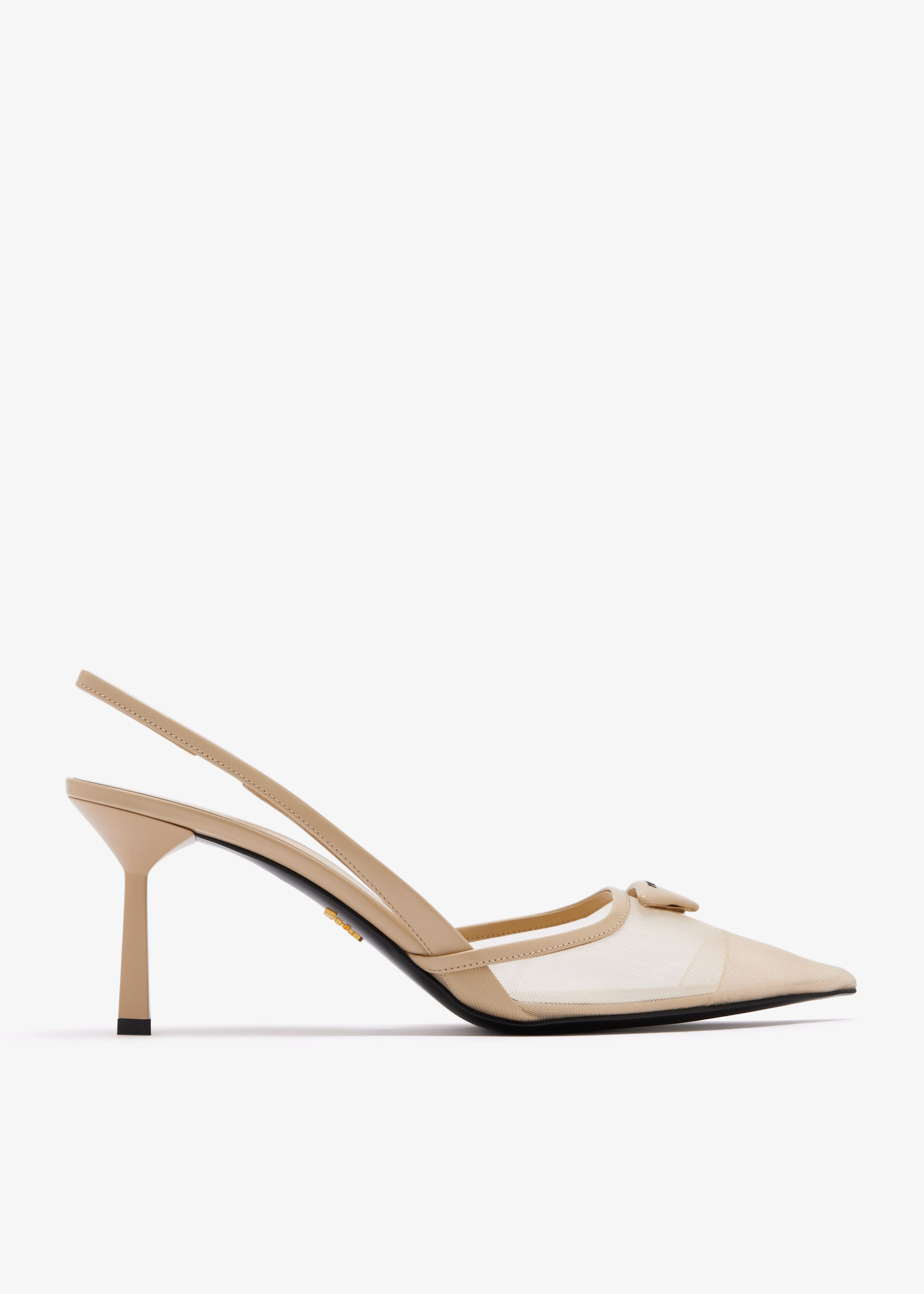 

Mesh slingback pumps, Beige