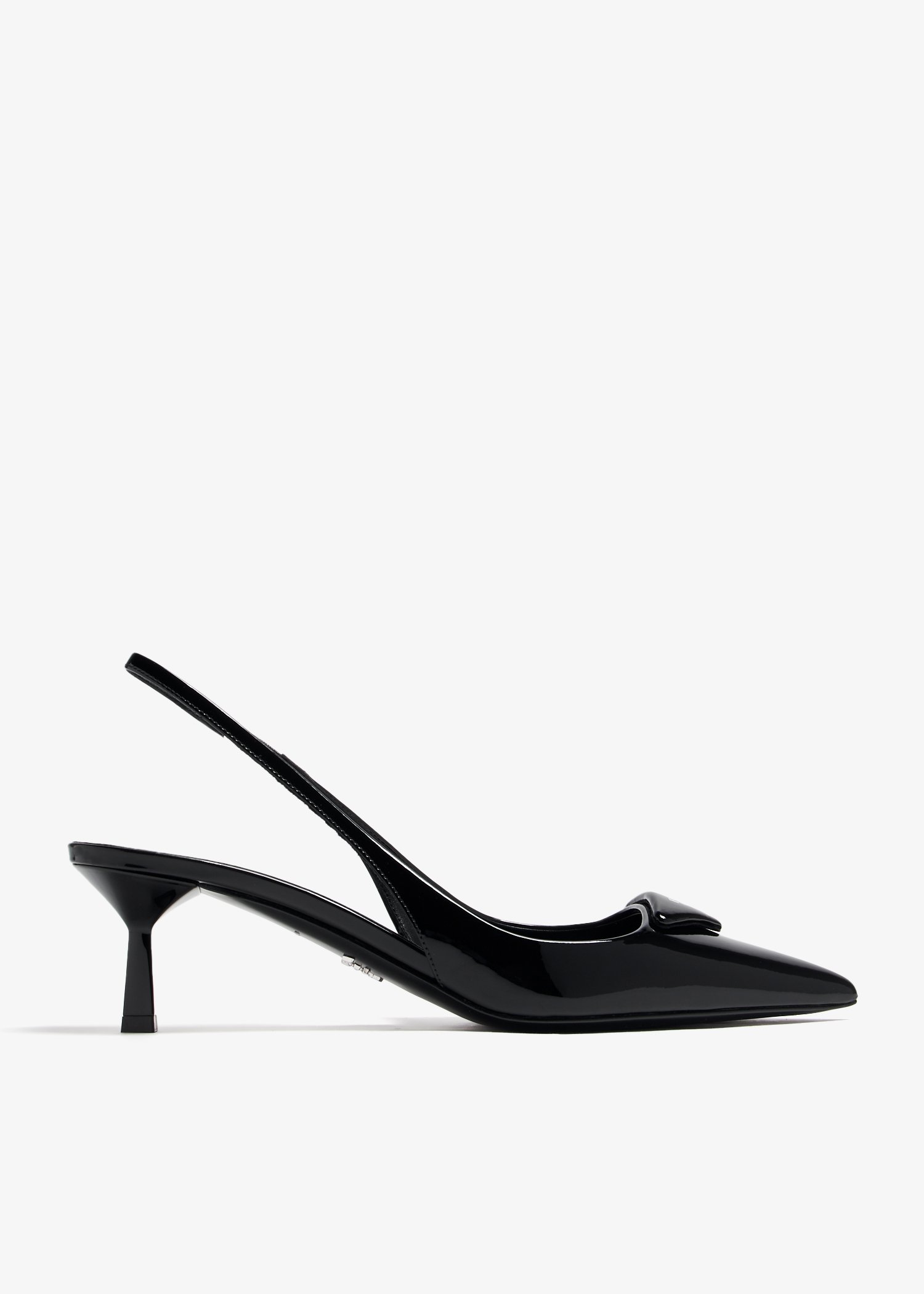 

Patent leather slingback pumps, Black