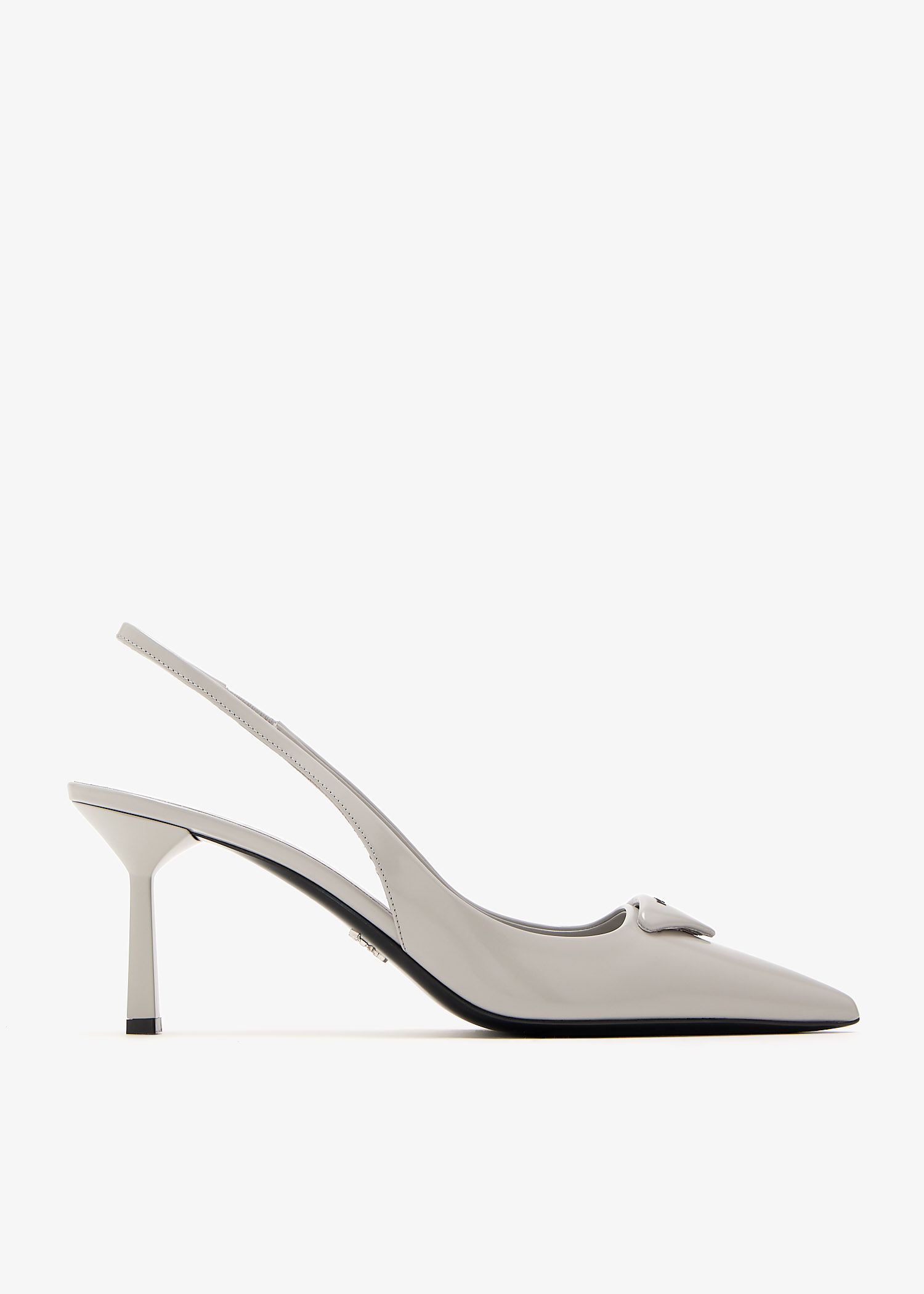 

Brushed leather slingback pumps, Grey