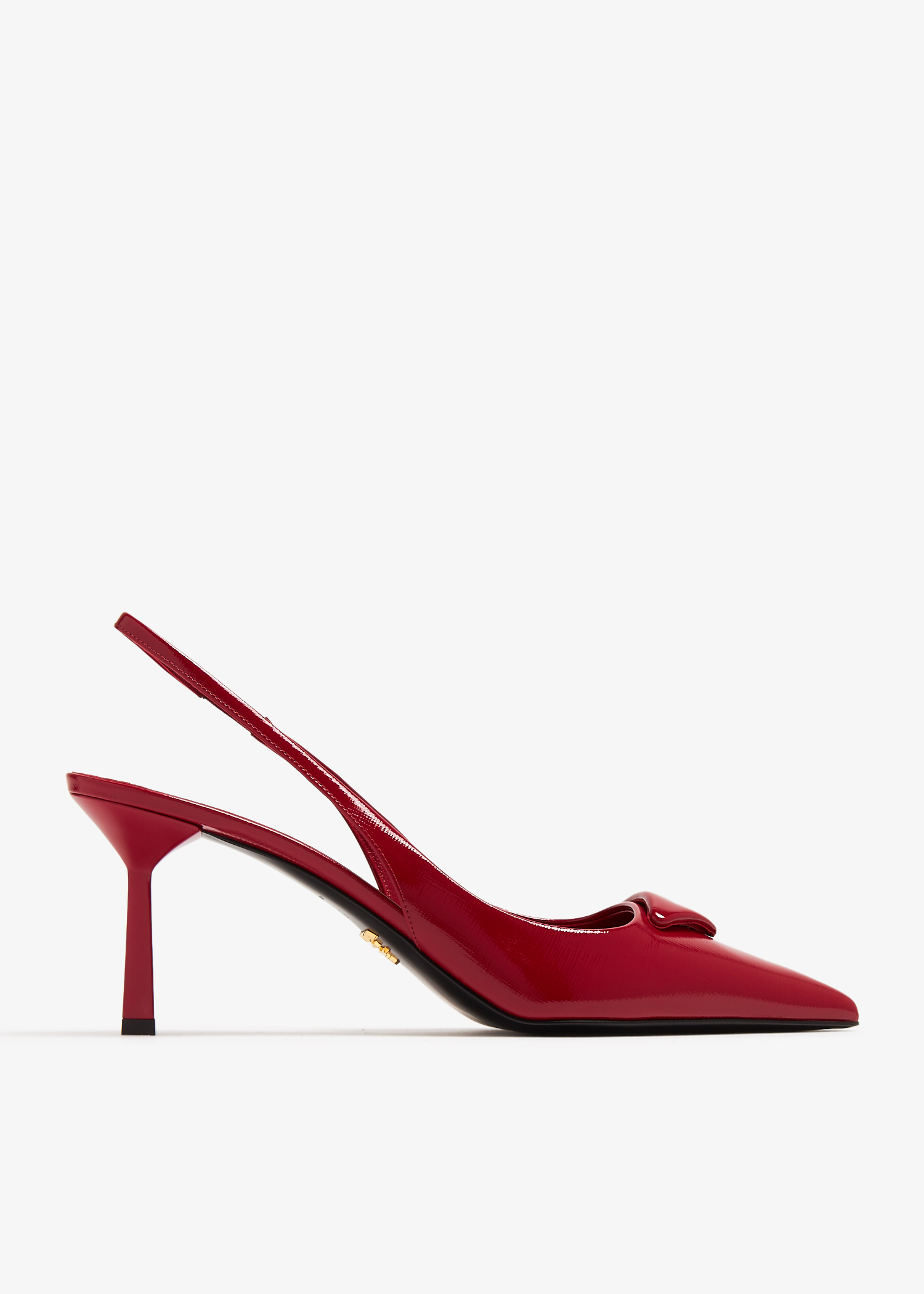 

Saffiano patent leather slingback pumps, Red