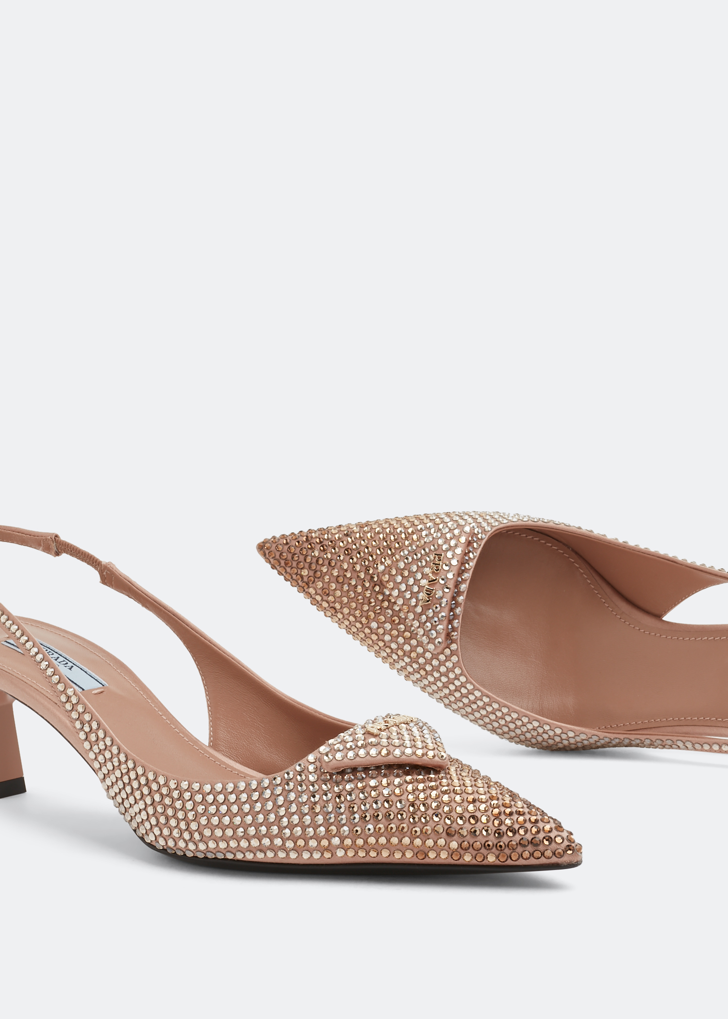 

Satin slingback pumps, Beige
