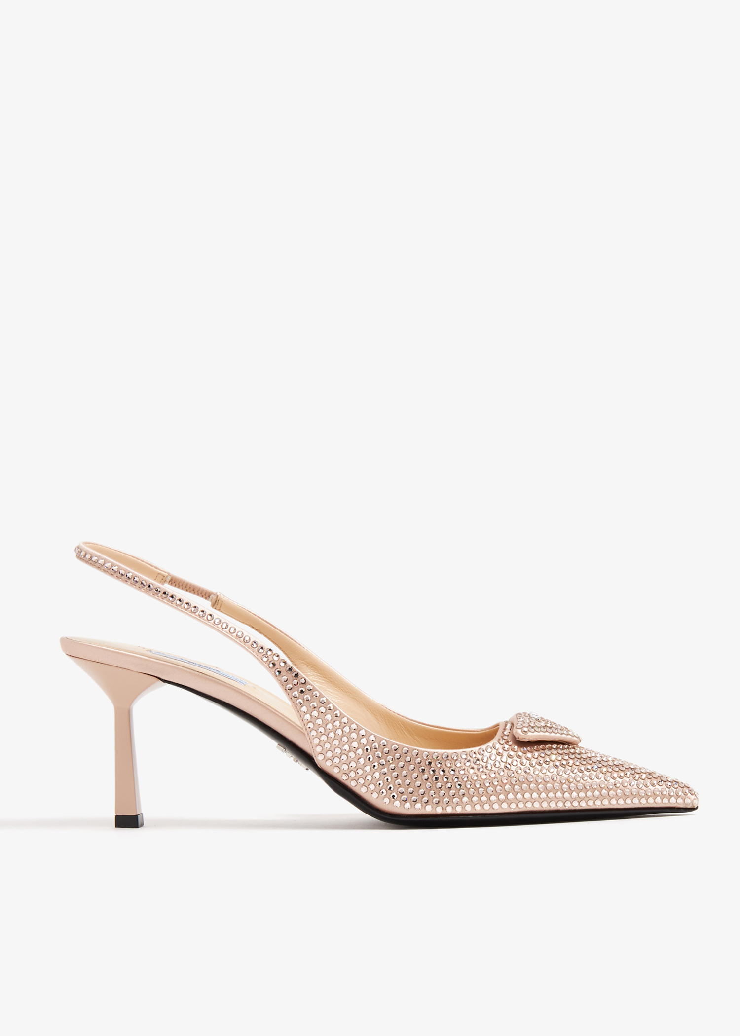 

Crystal satin slingback pumps, Pink