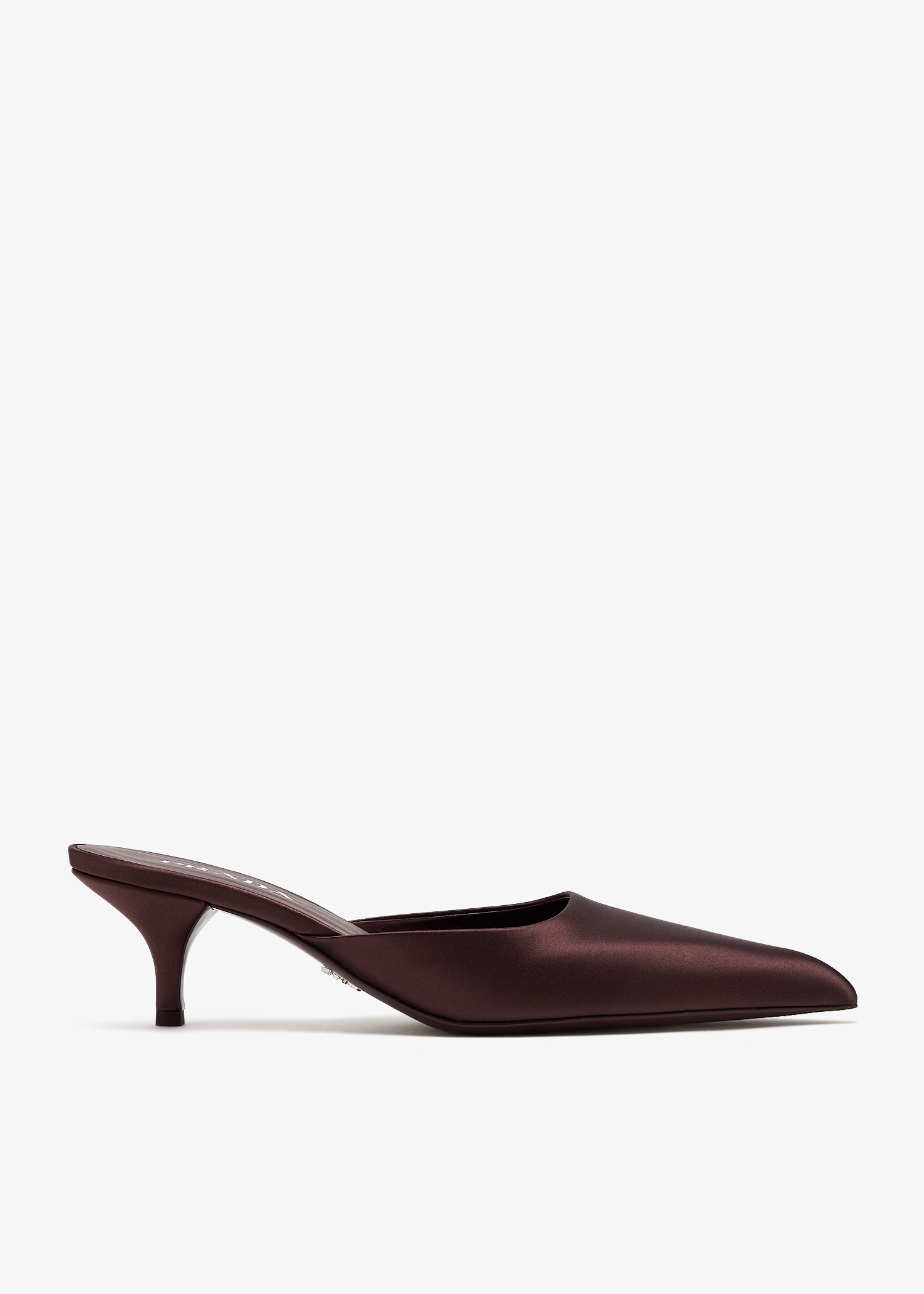 

Satin mules, Burgundy