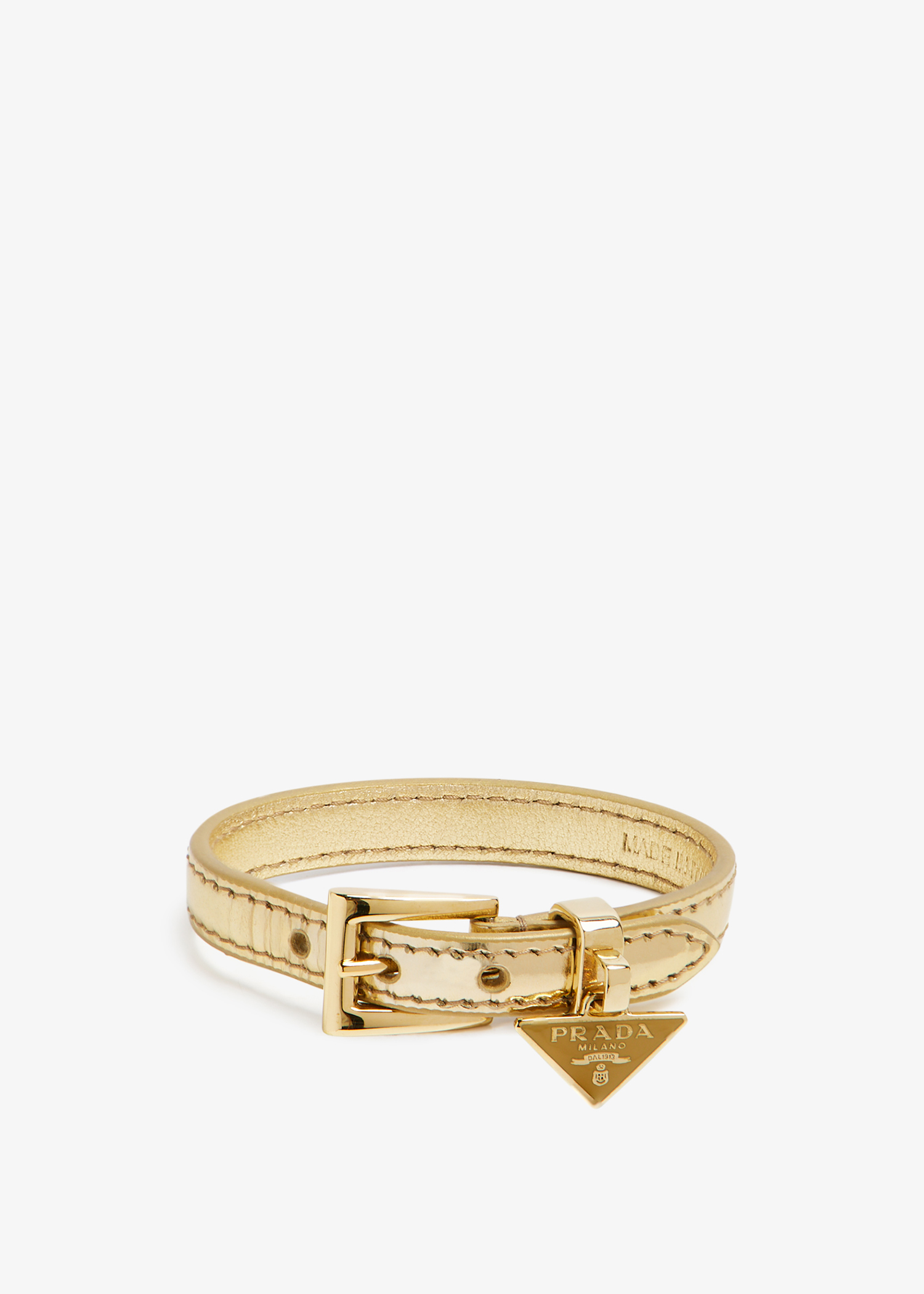 

Brushed leather bracelet, Gold