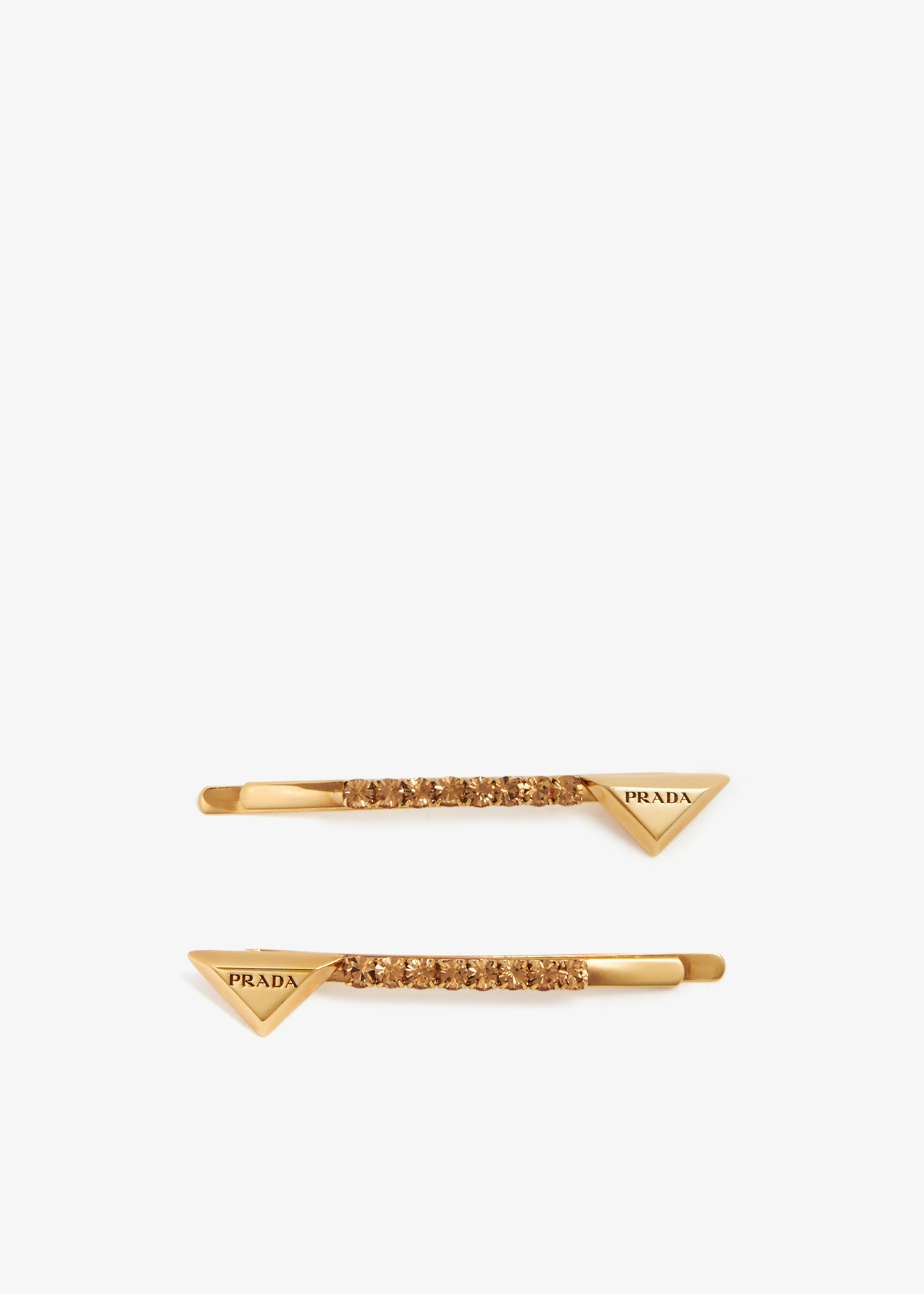 

Embellished brass hair clips, Gold