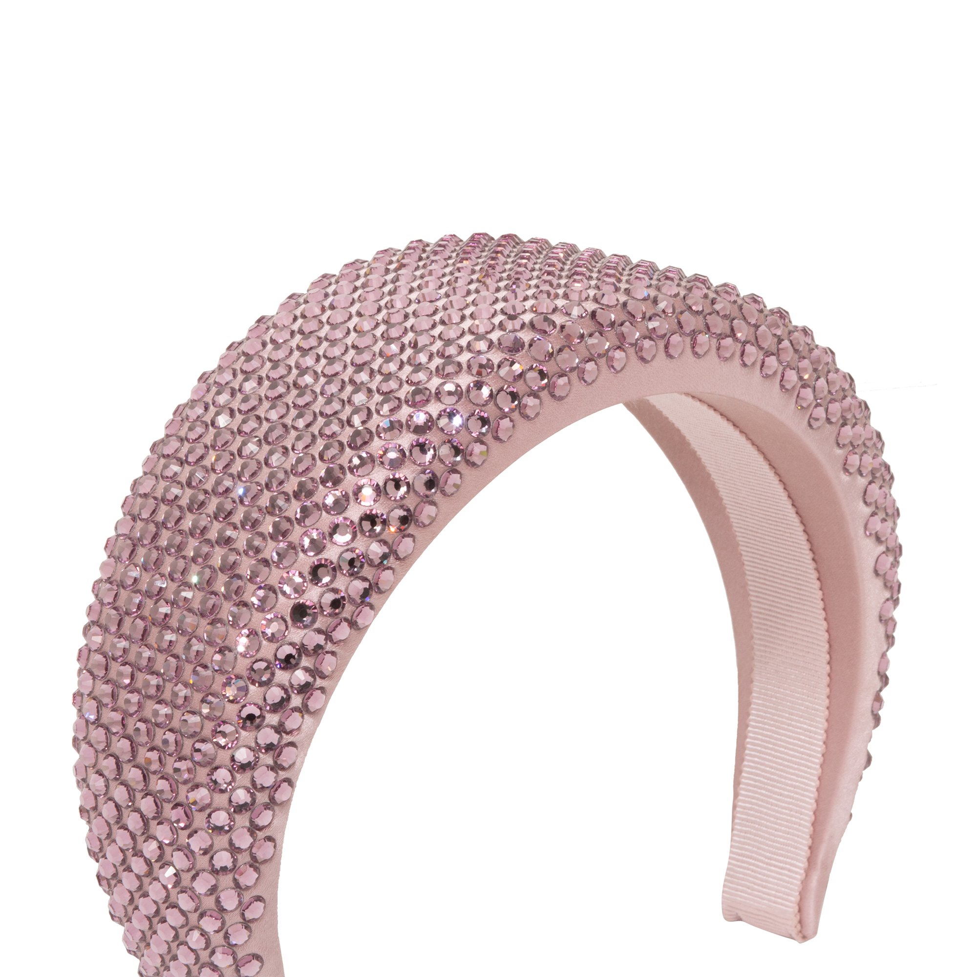 

Embellished satin headband, Pink