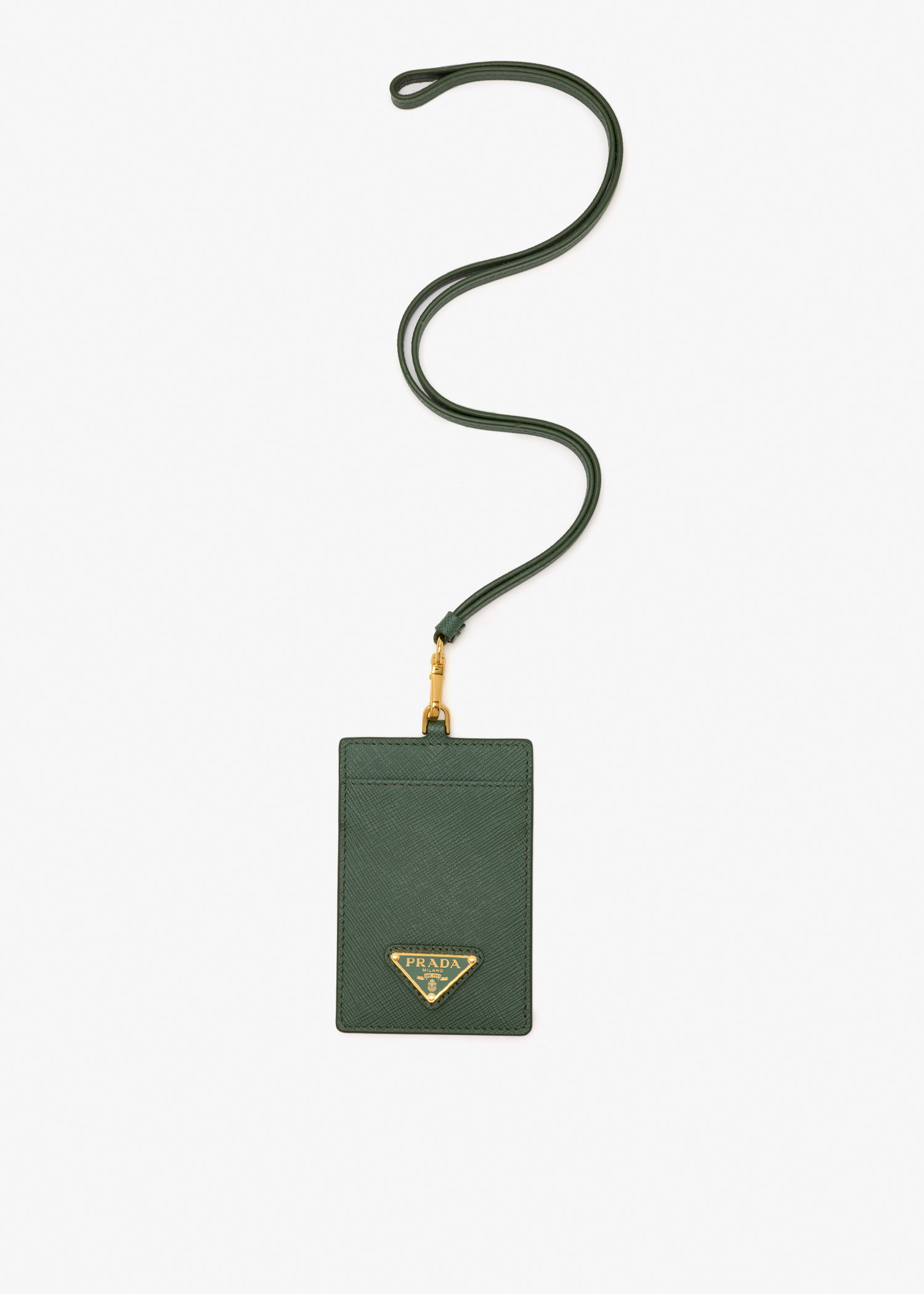 

Saffiano leather badge holder, Green