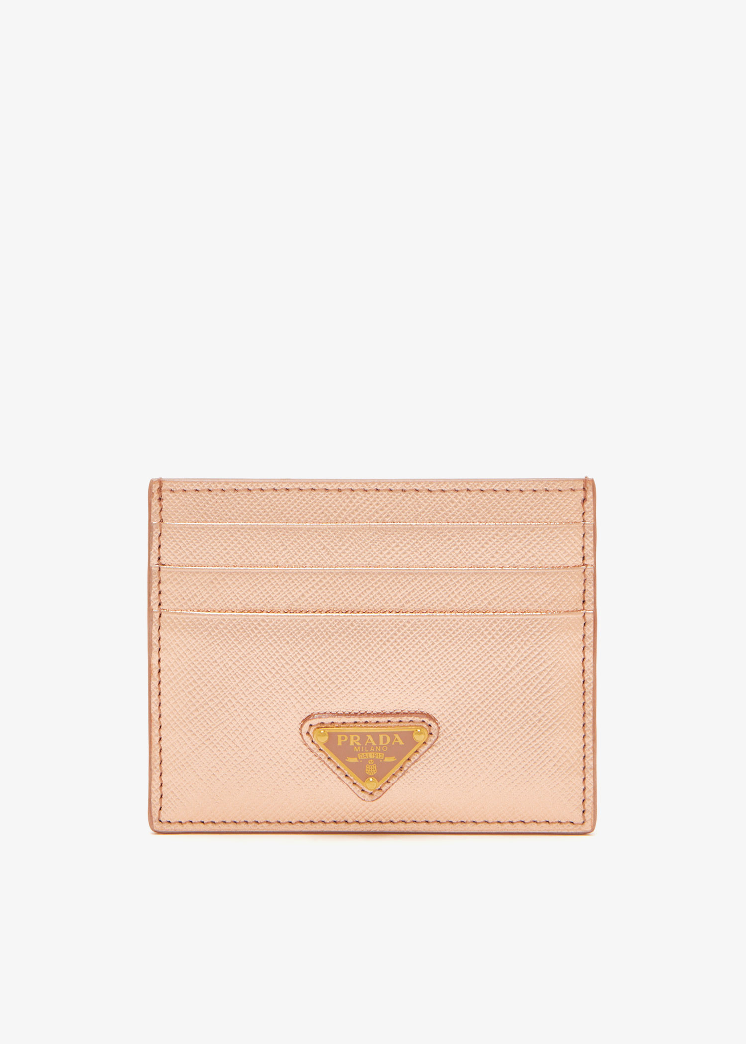 

Saffiano leather card holder, Pink