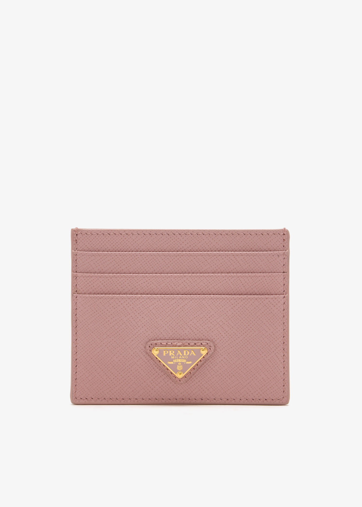 

Saffiano leather card holder, Pink