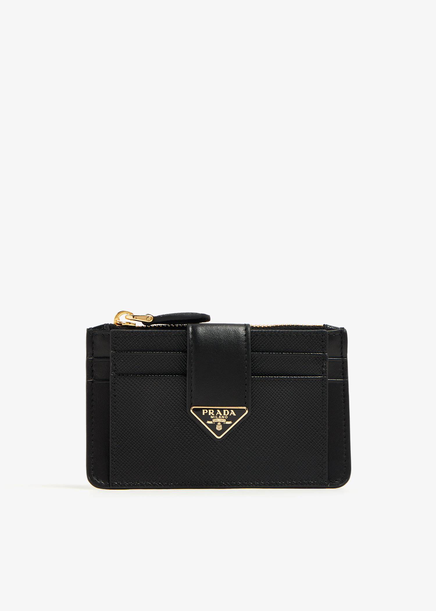 

Saffiano and leather cardholder, Black