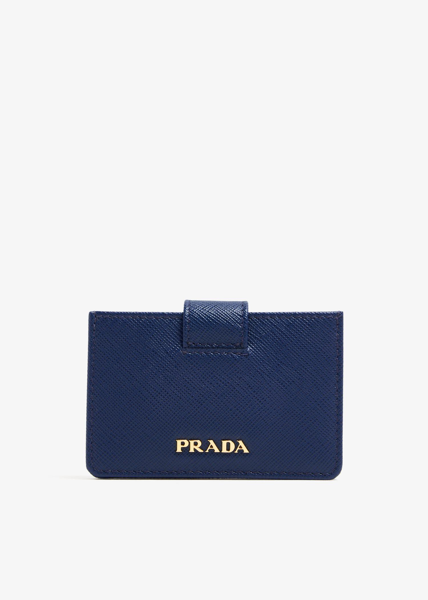 

Saffiano leather card holder, Blue