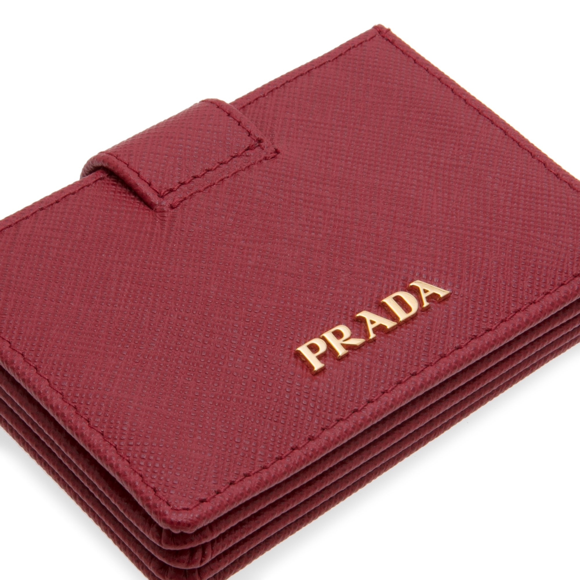 

Saffiano leather card holder, Red