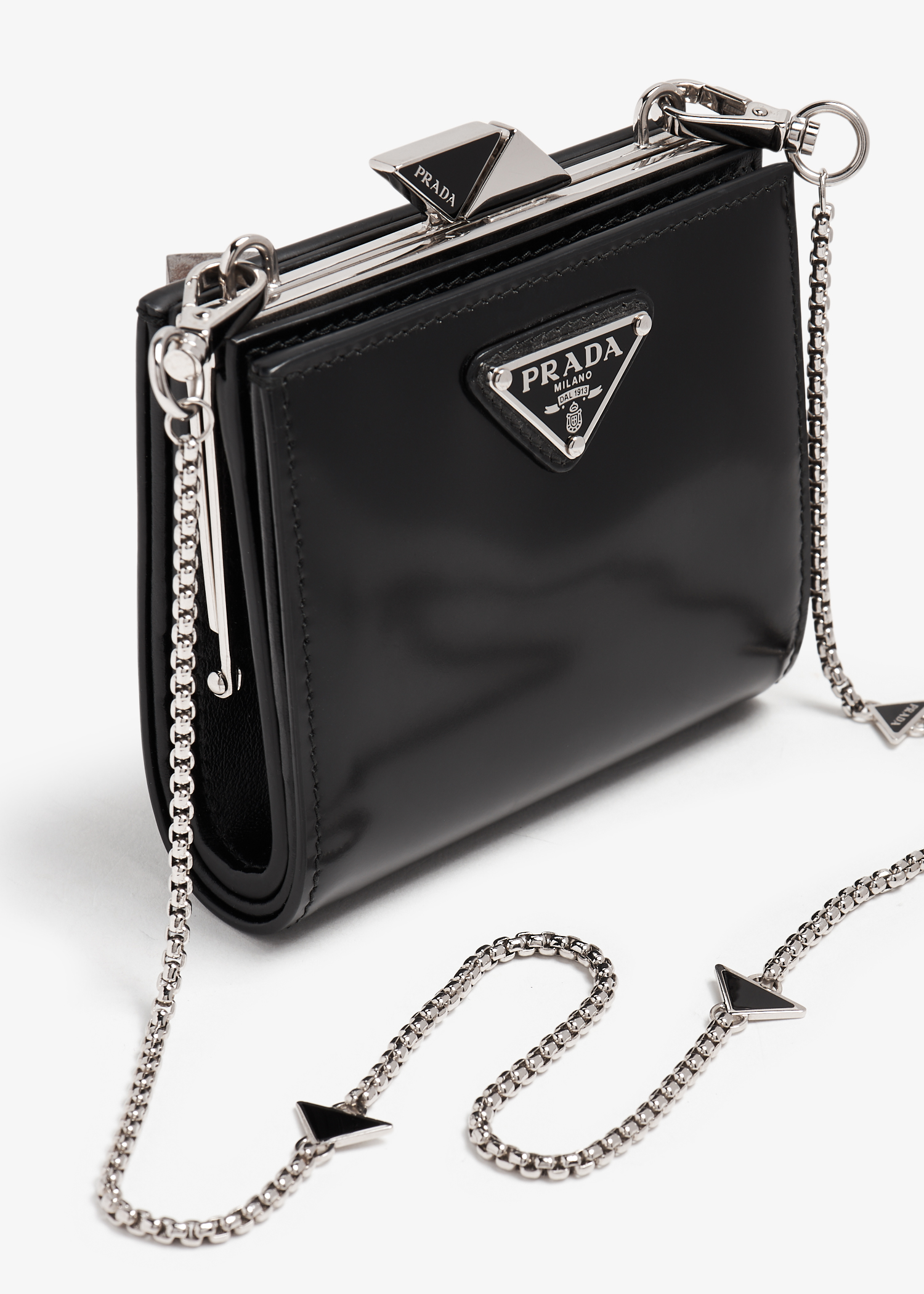

Small brushed leather wallet, Black