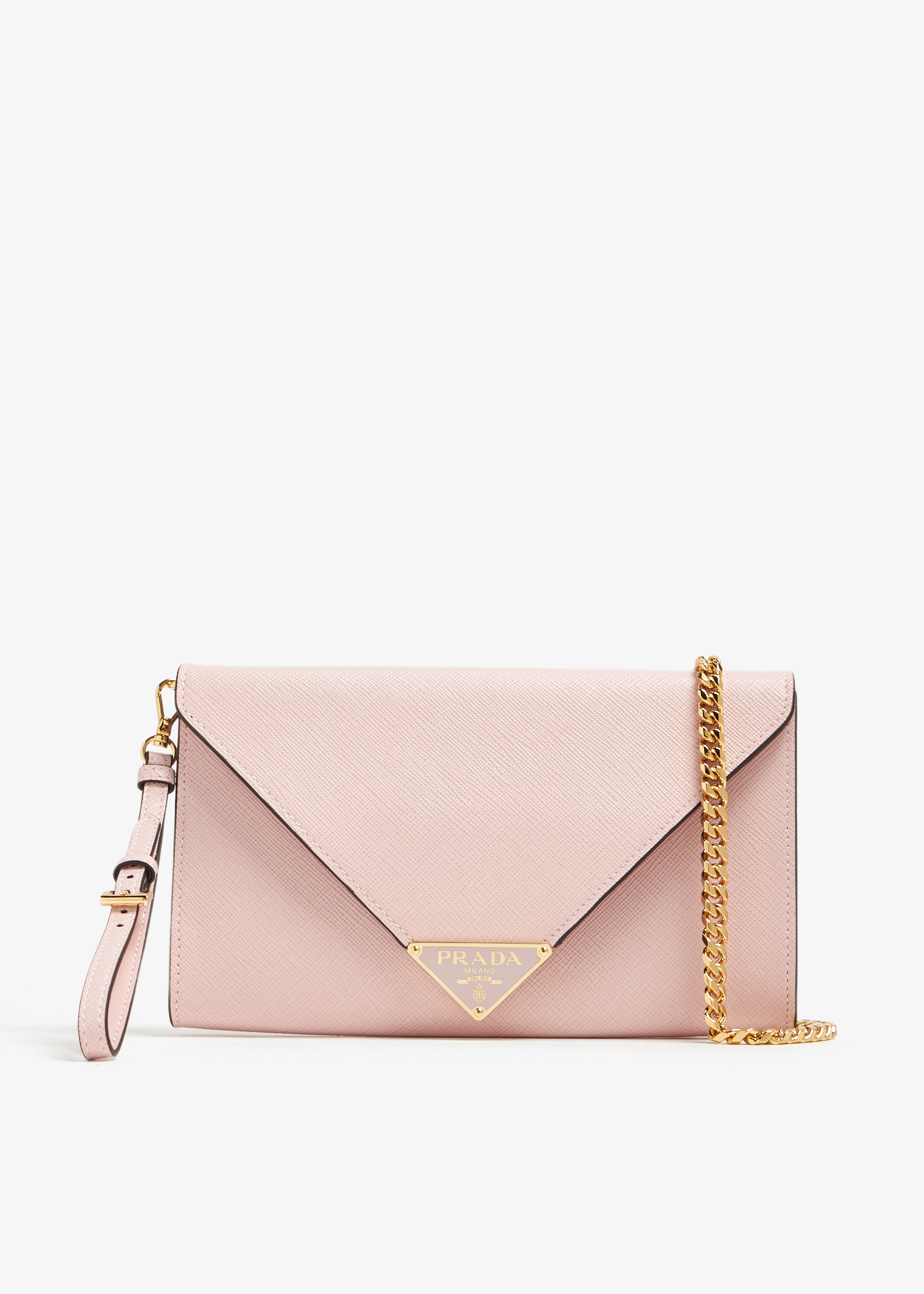 

Saffiano leather envelope clutch, Pink