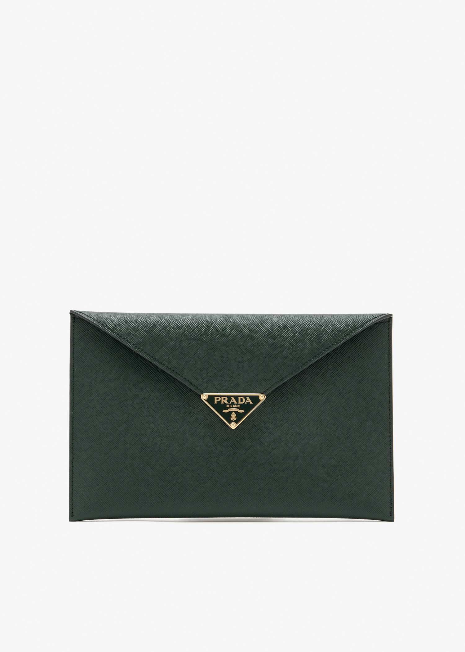 

Saffiano leather envelope clutch, Green