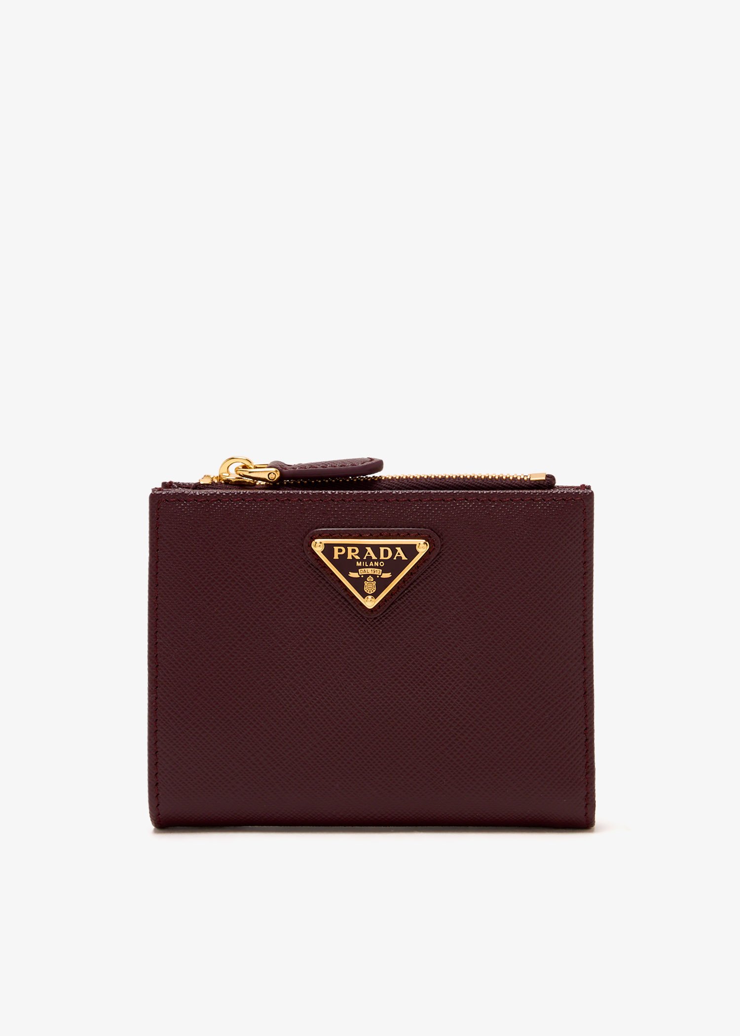 

Small Saffiano leather wallet, Burgundy
