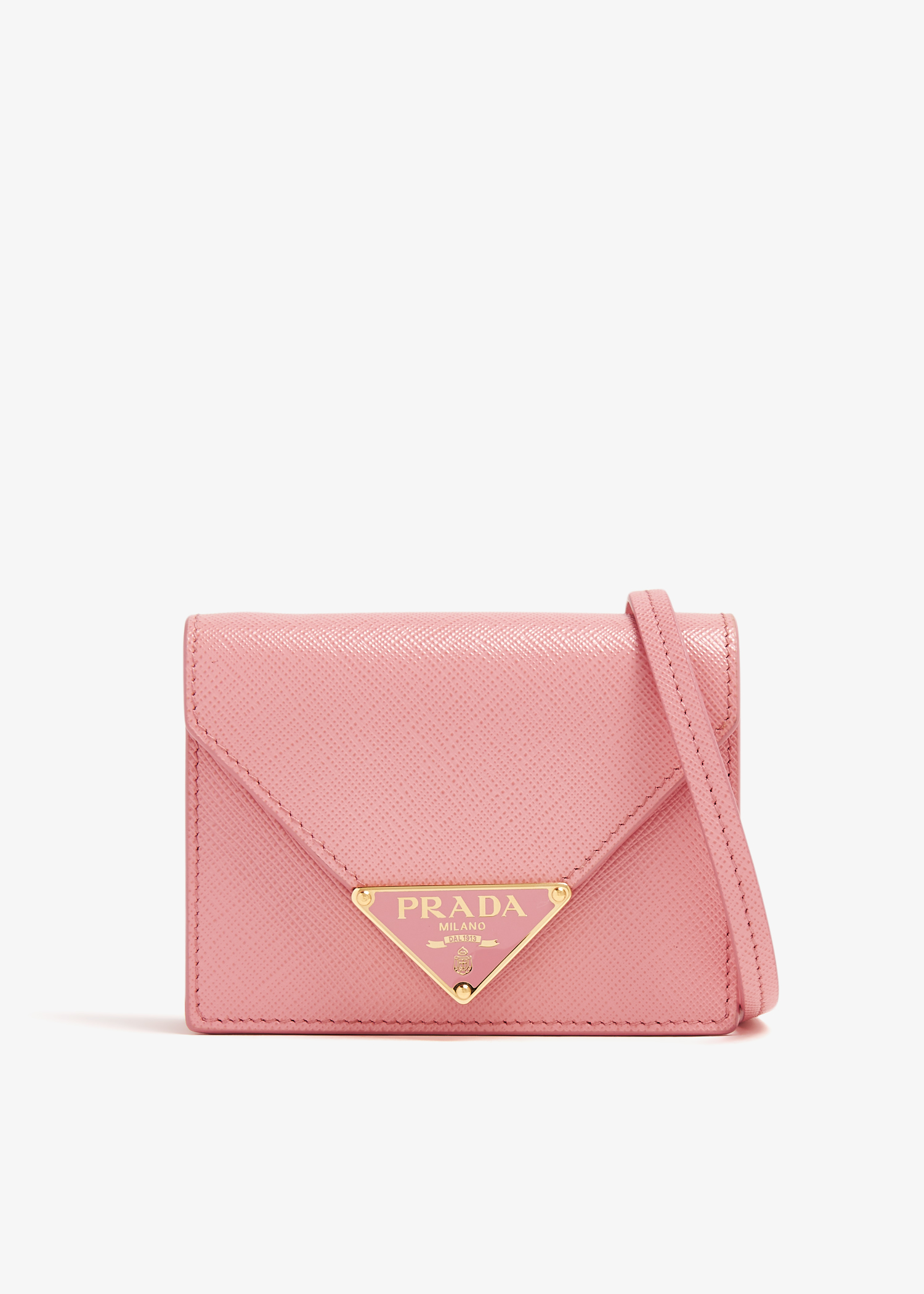 

Saffiano leather card holder, Pink