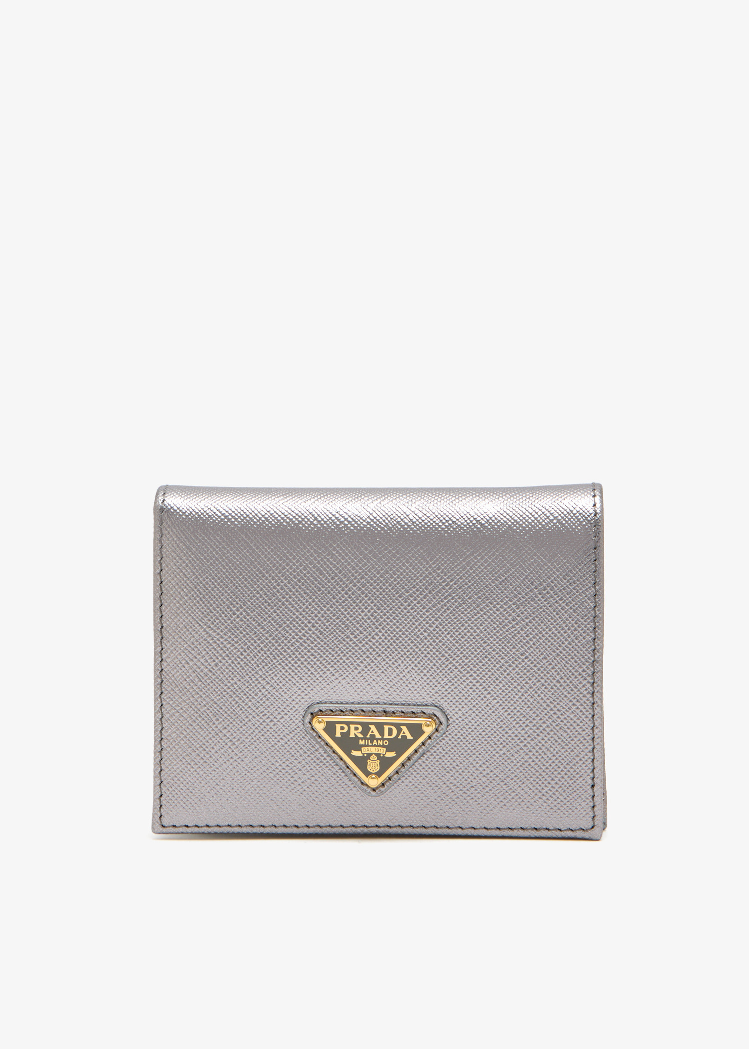 

Small Saffiano leather wallet, Silver