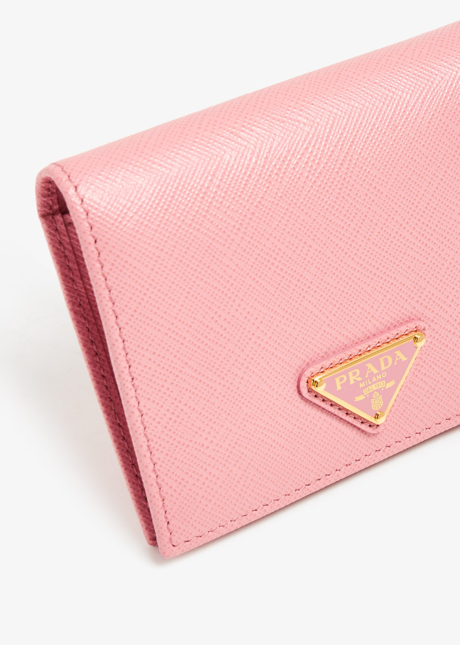 

Small Saffiano leather wallet, Pink