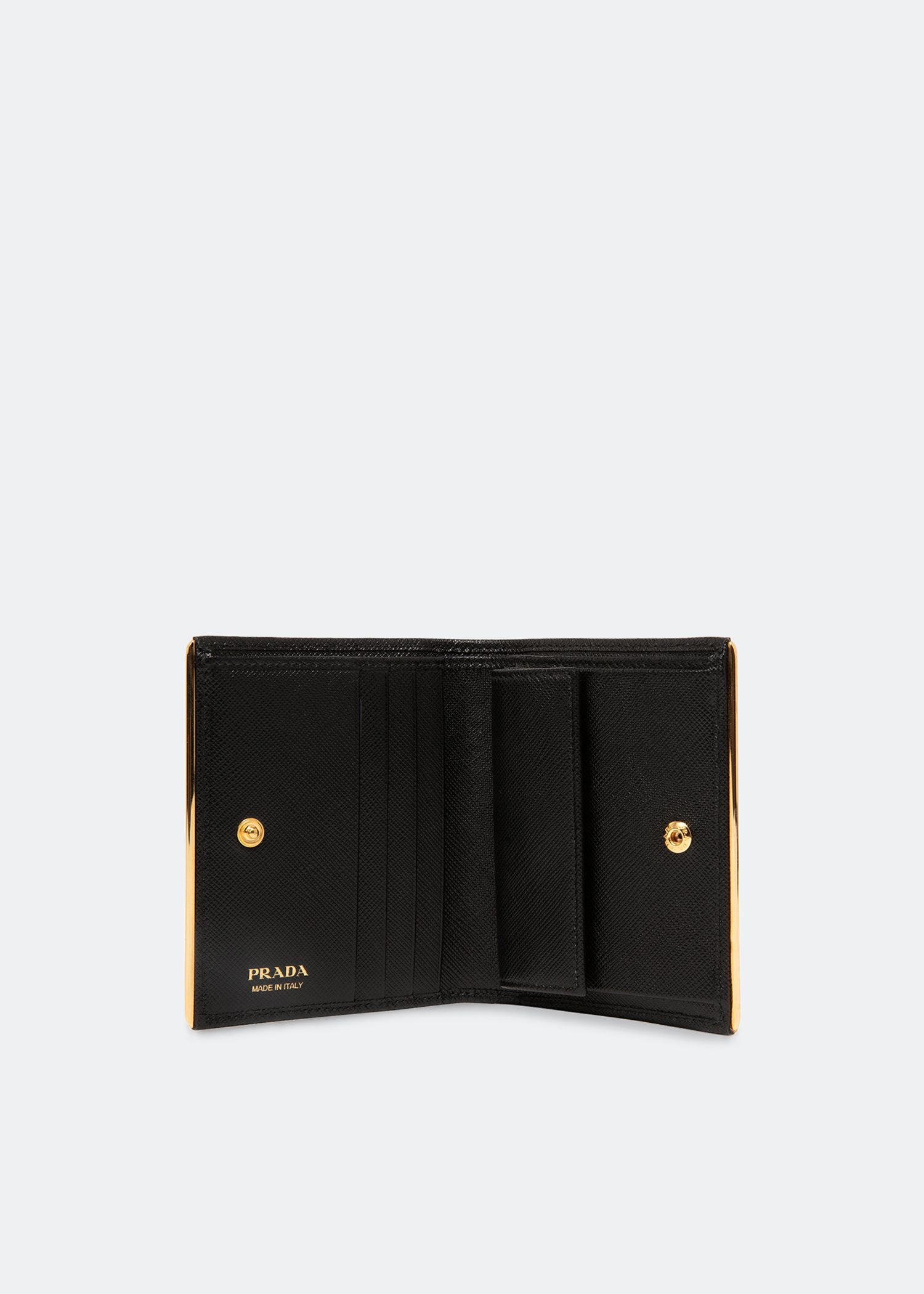 

Saffiano leather small wallet, Black