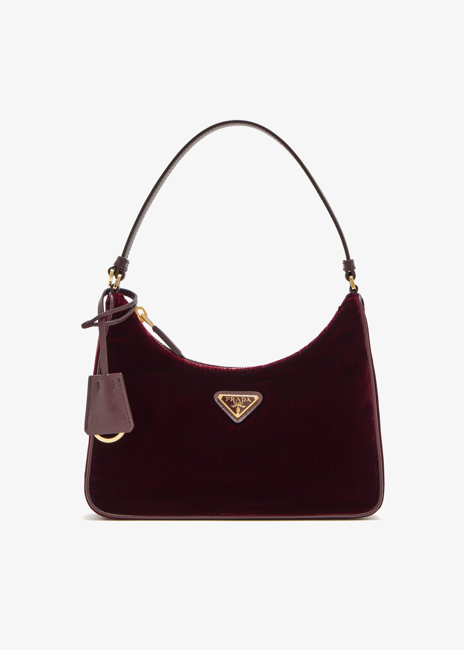 

Prada Re-Edition 2005 velvet and Saffiano mini bag, Burgundy