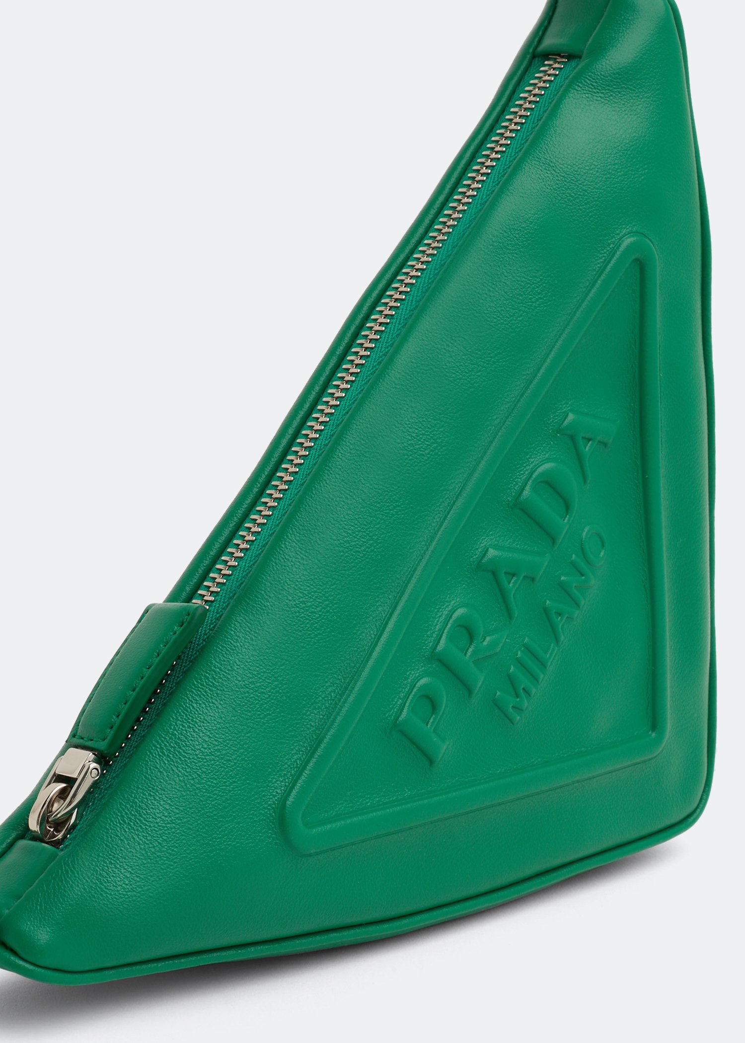 

Triangle leather pouch, Green