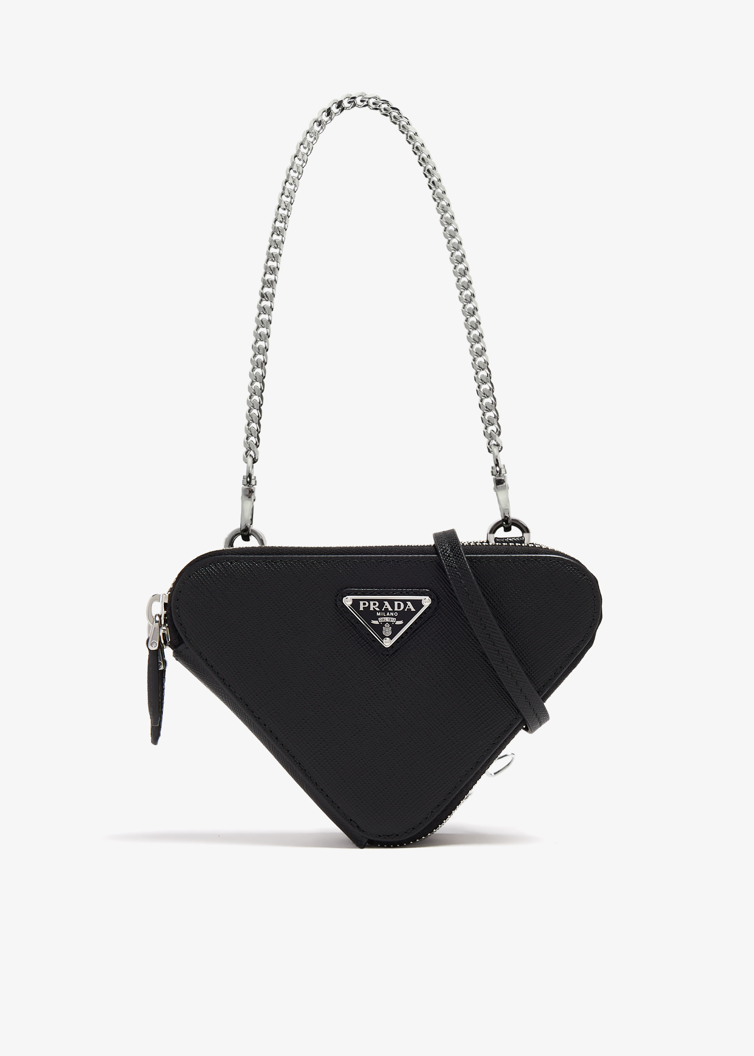 

Saffiano leather mini pouch, Black