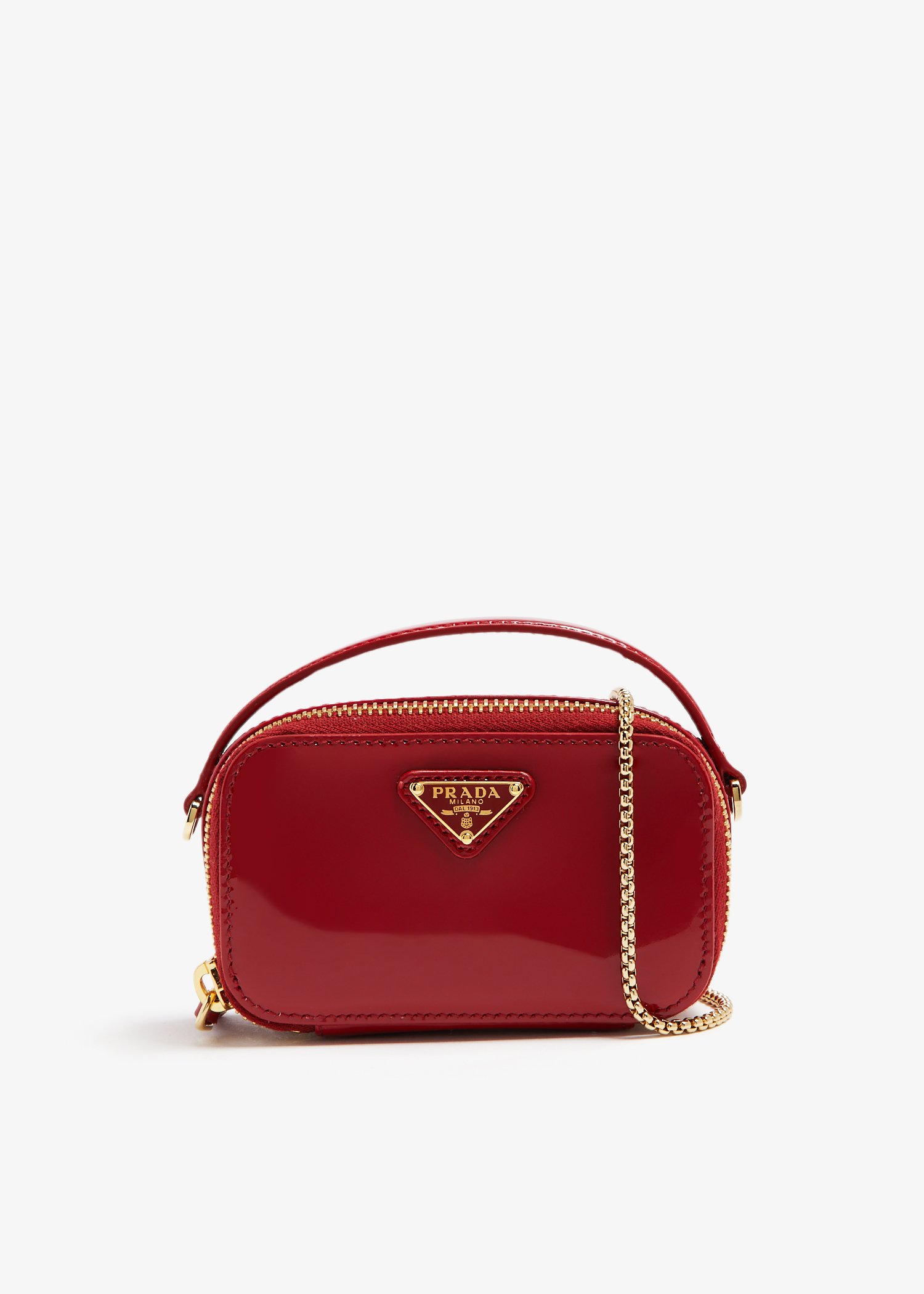 

Patent leather mini-pouch, Red