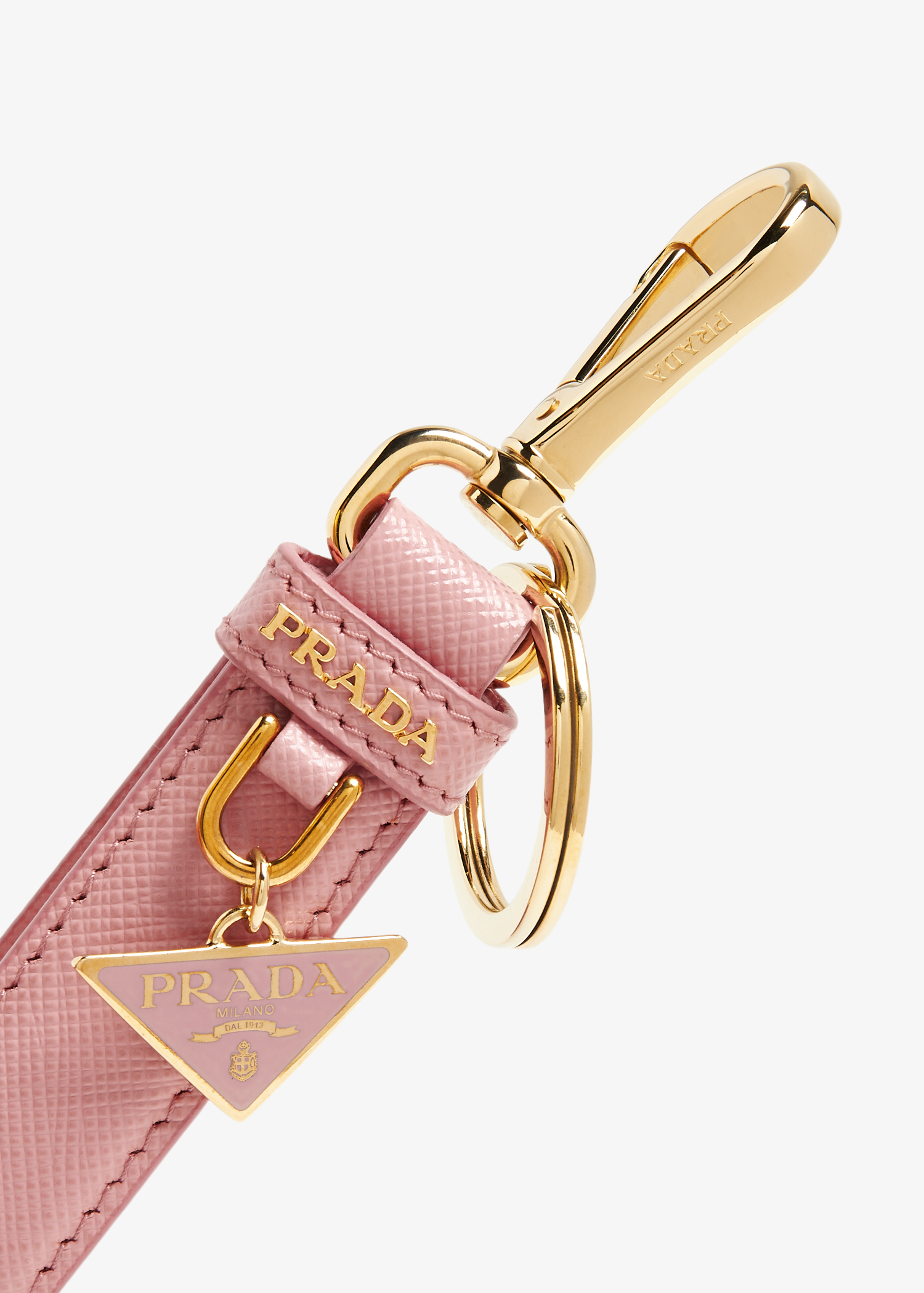 

Saffiano leather keychain, Pink