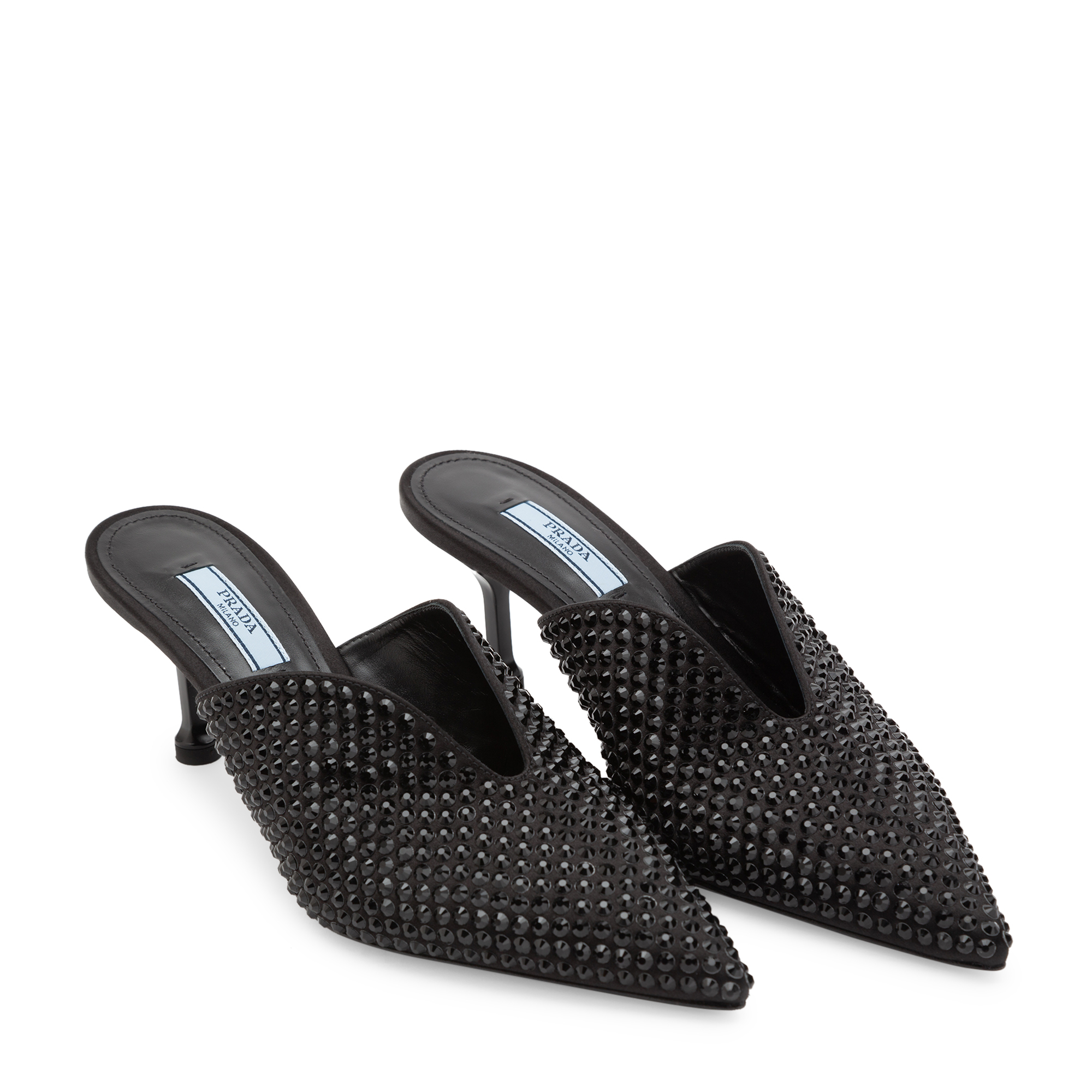 

Satin mules, Black