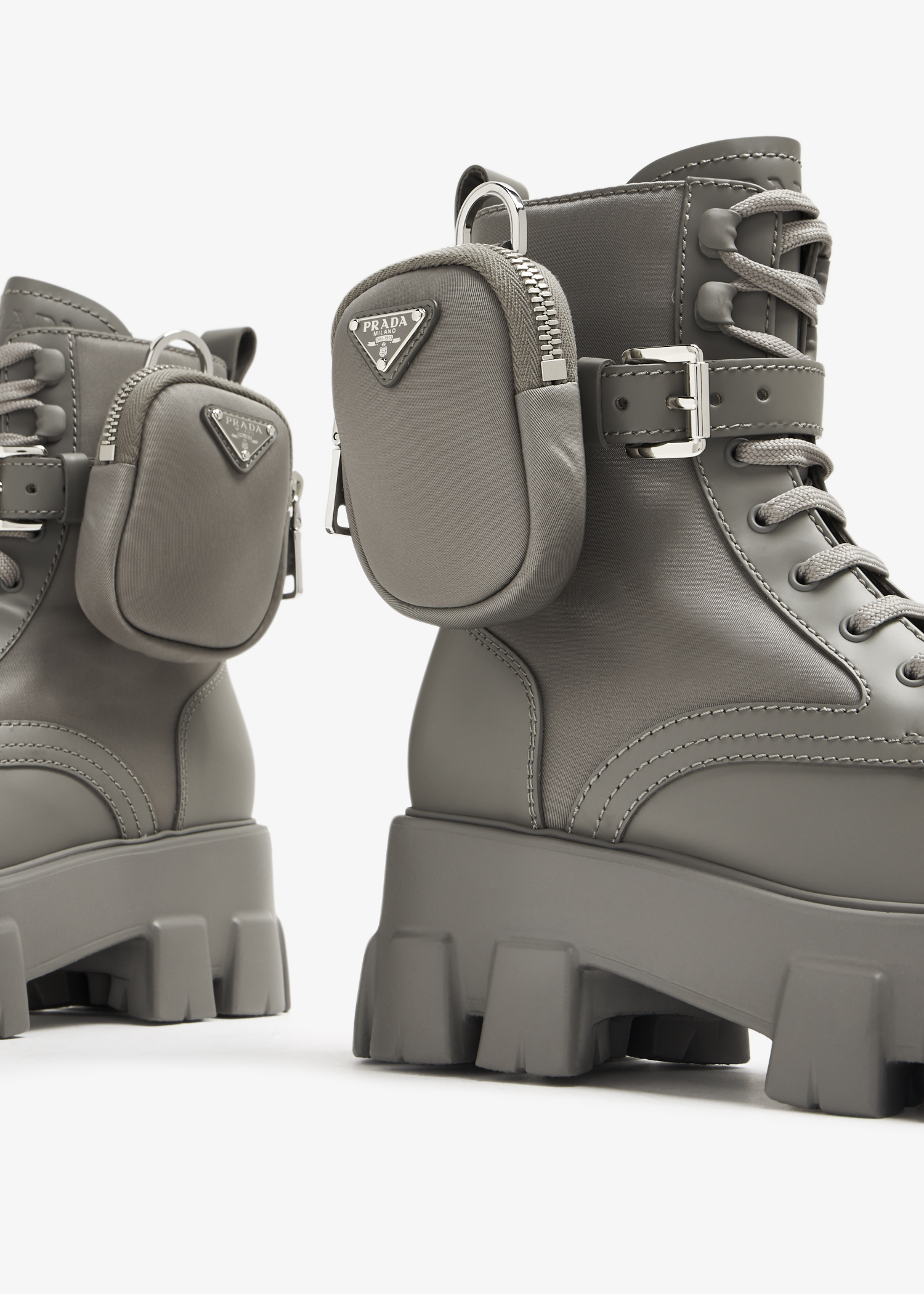 

Monolith leather and Re-Nylon boots, Grey