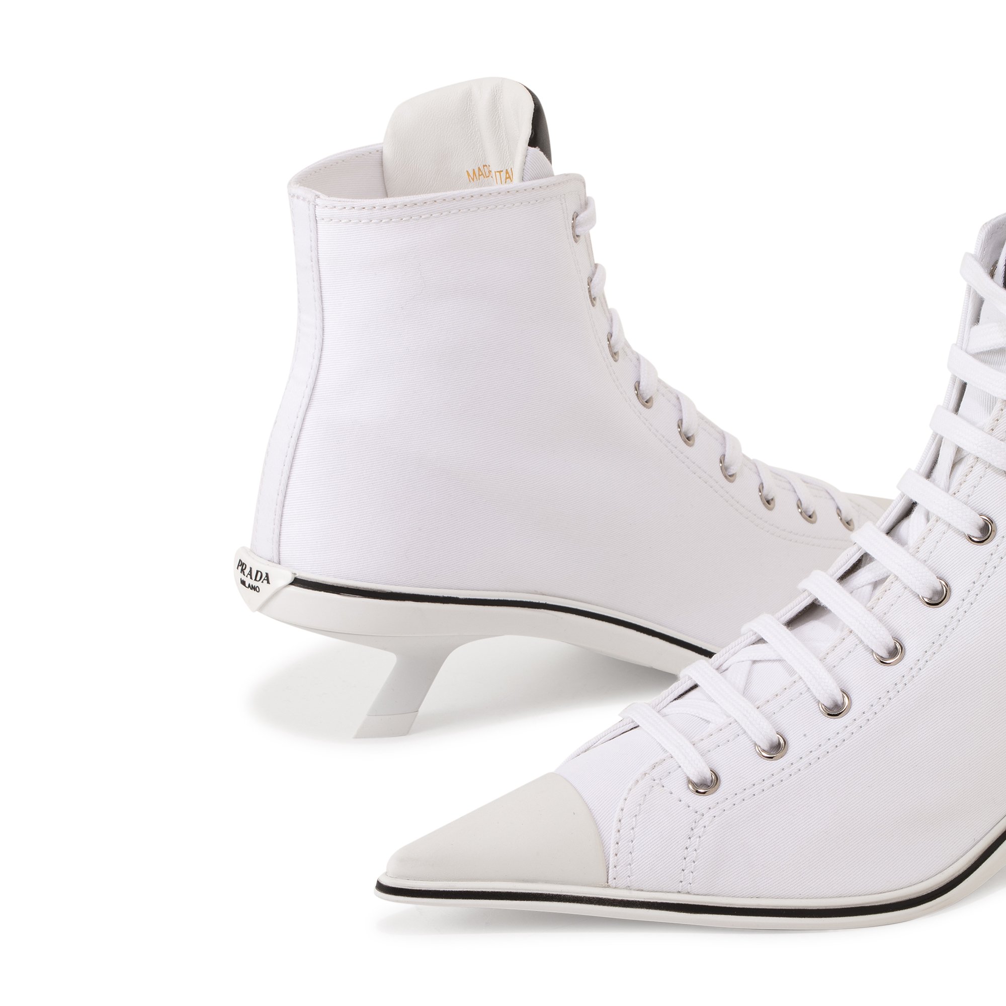 

Synthesis heeled high-top sneakers, White