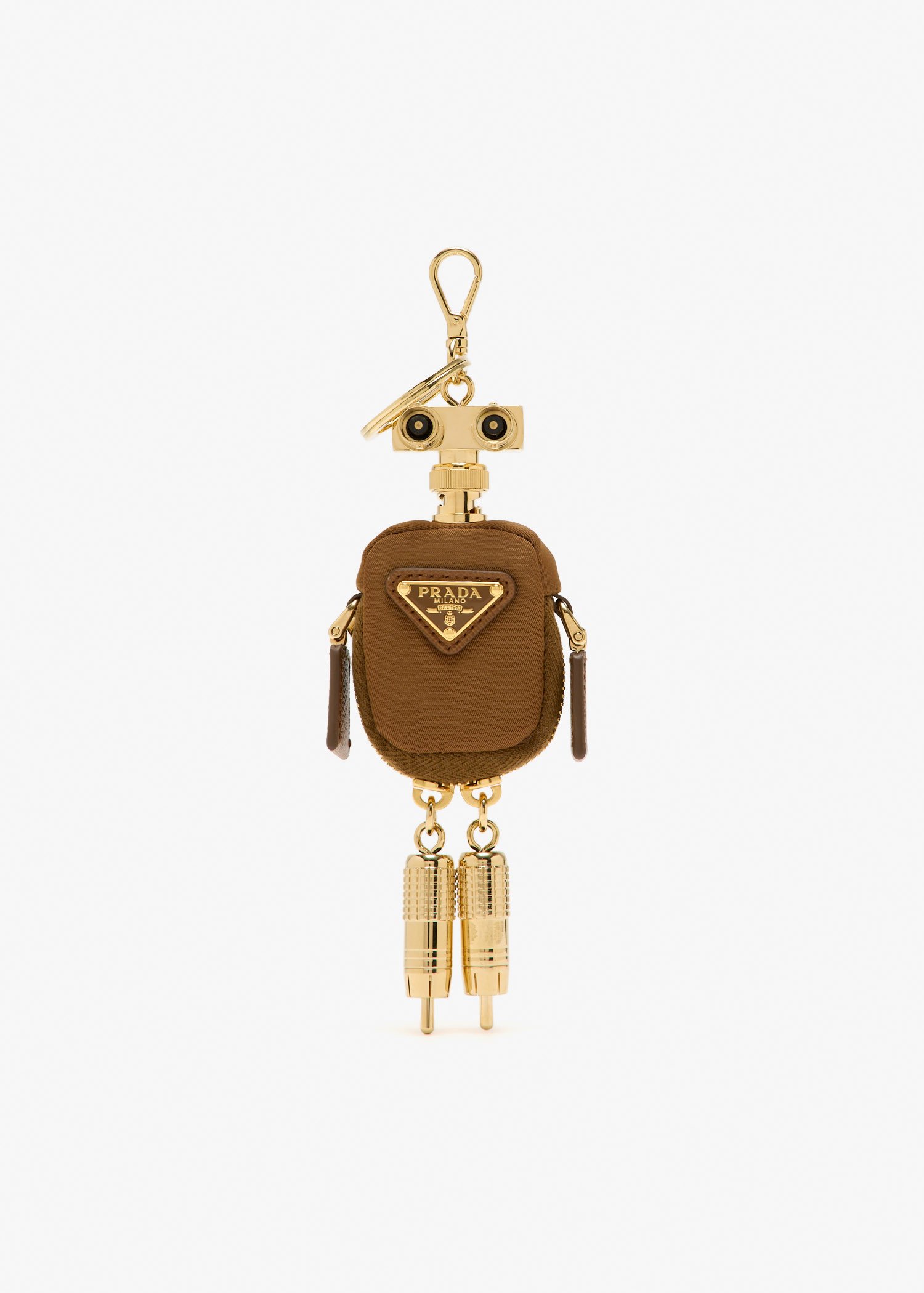 

Robot Re-Nylon bag charm, Brown