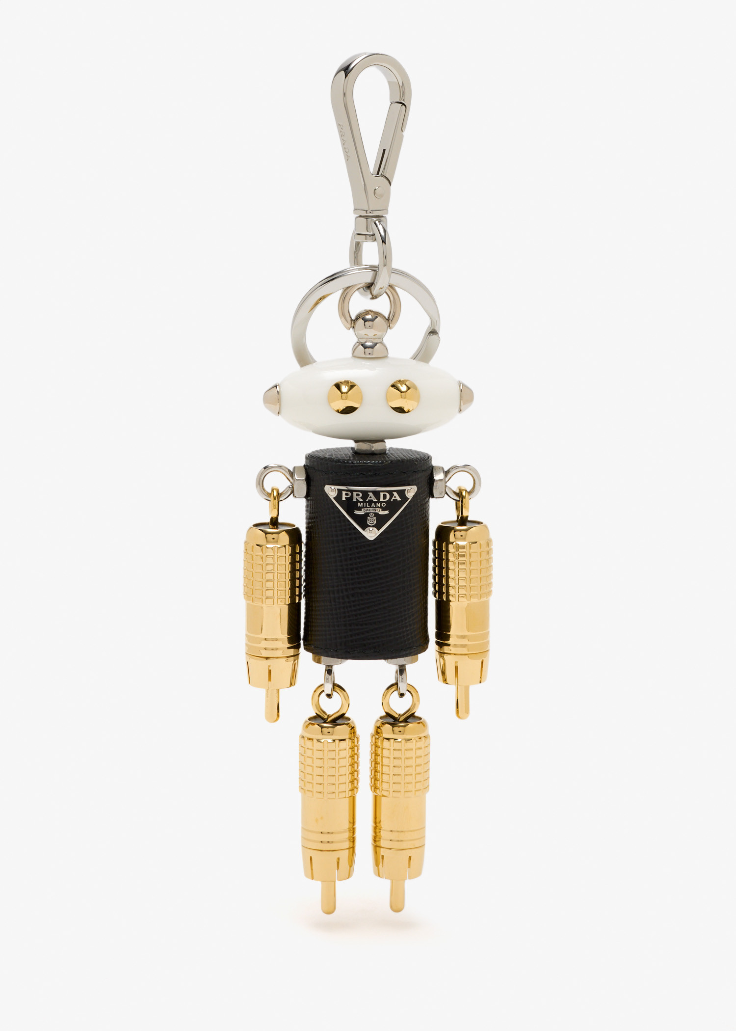 

Robot Saffiano leather bag charm, Black