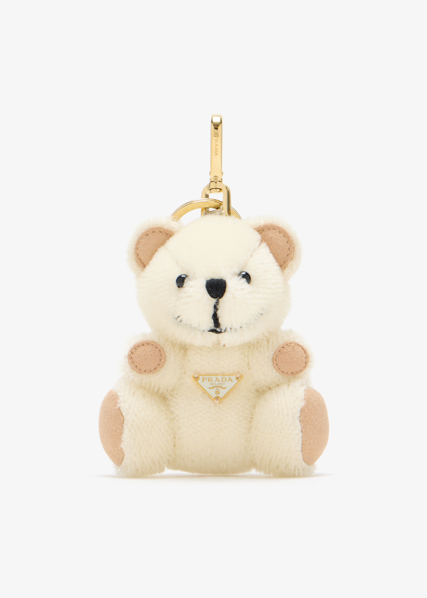 

Teddy bear key ring charm, White