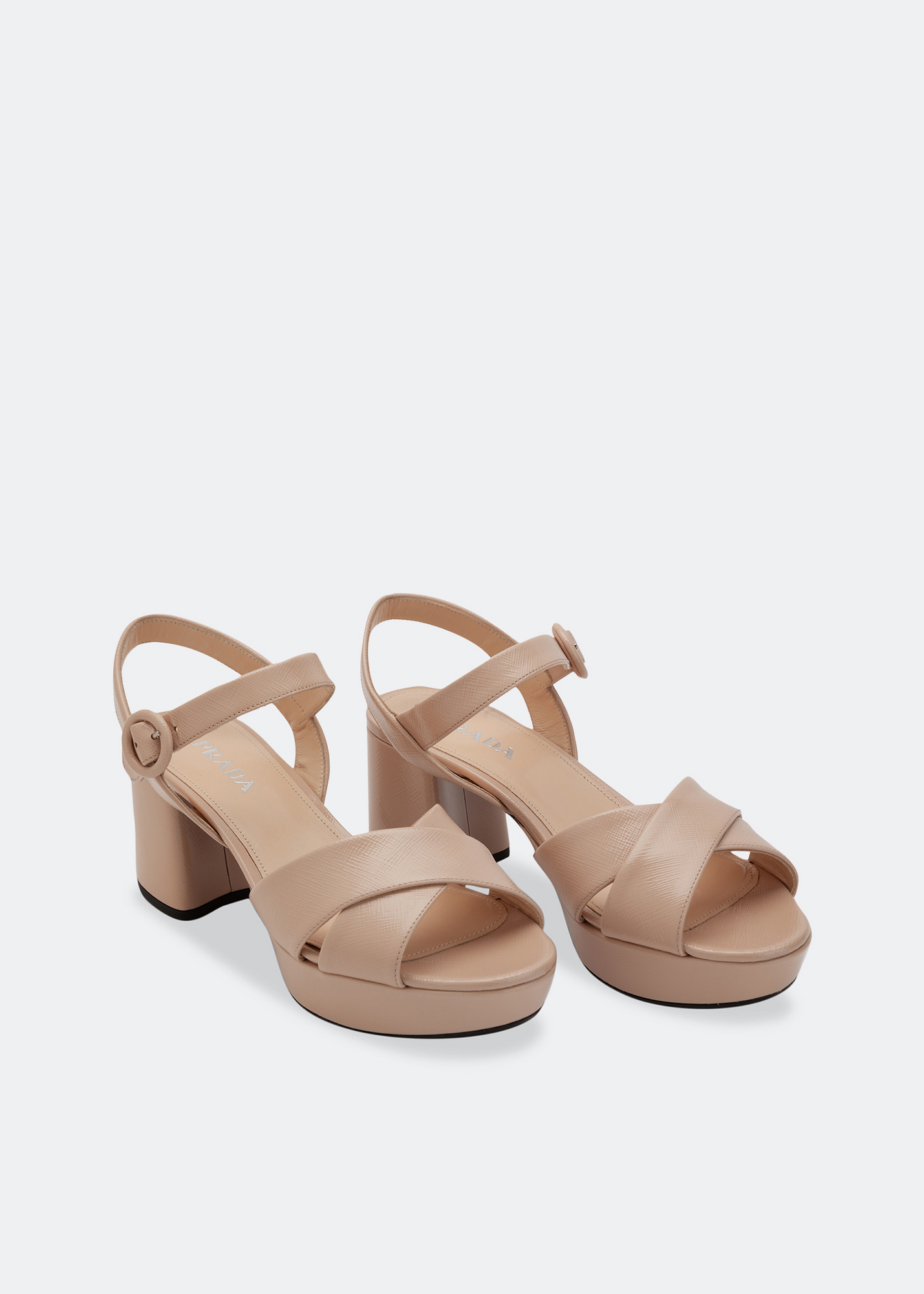 

Patent leather sandals, Beige