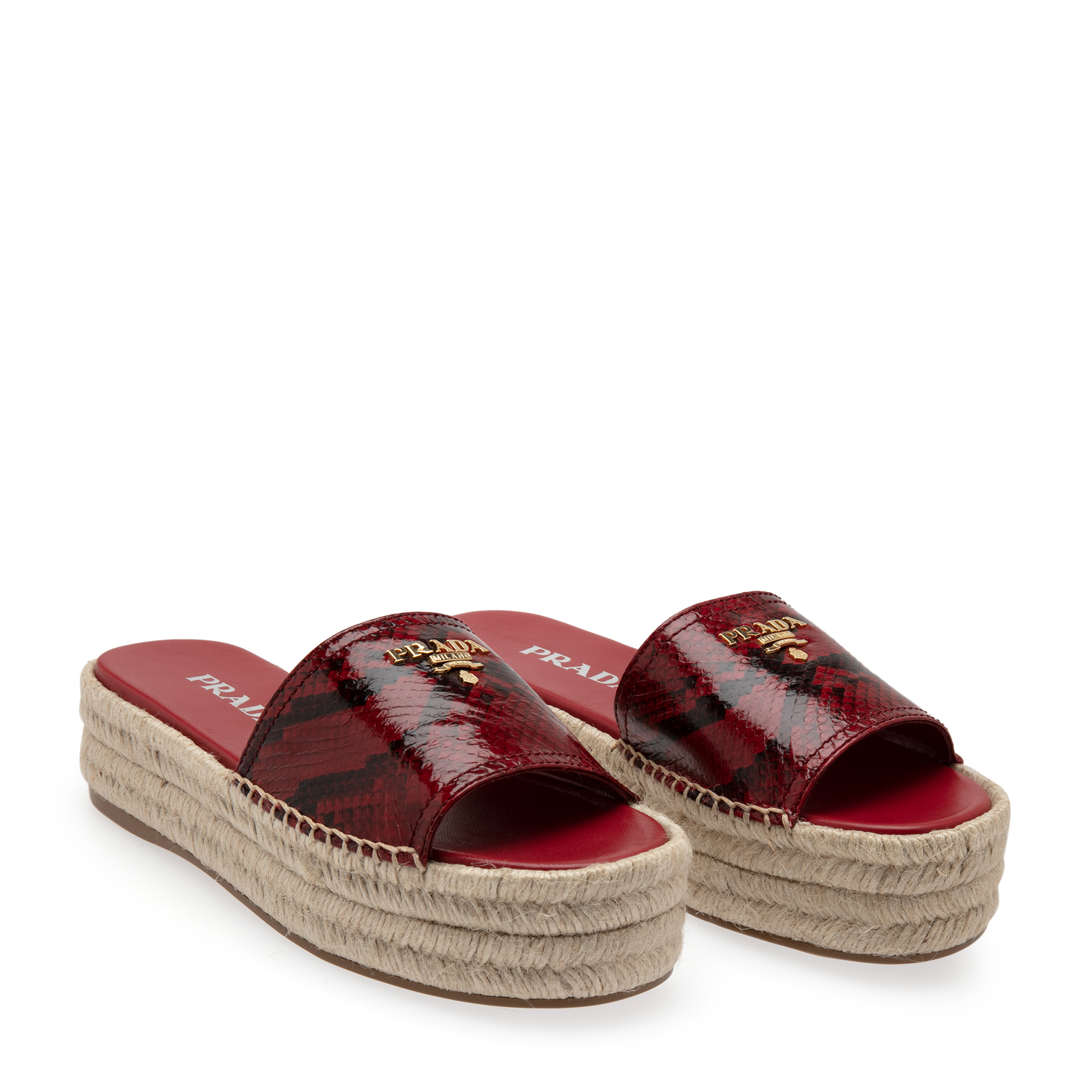 

Snakeskin platform sandals, Animal print