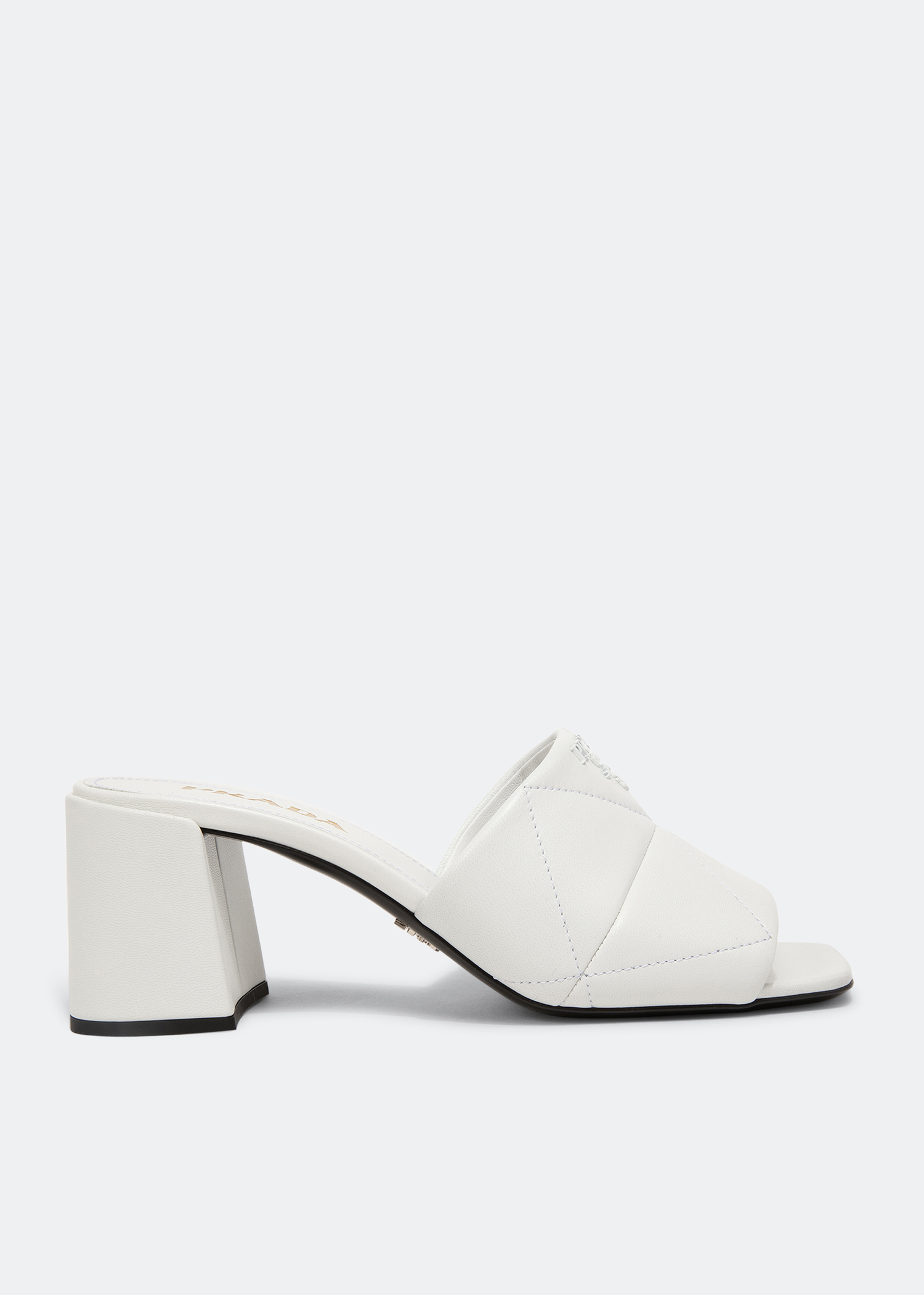 

Quilted nappa leather sandals, White