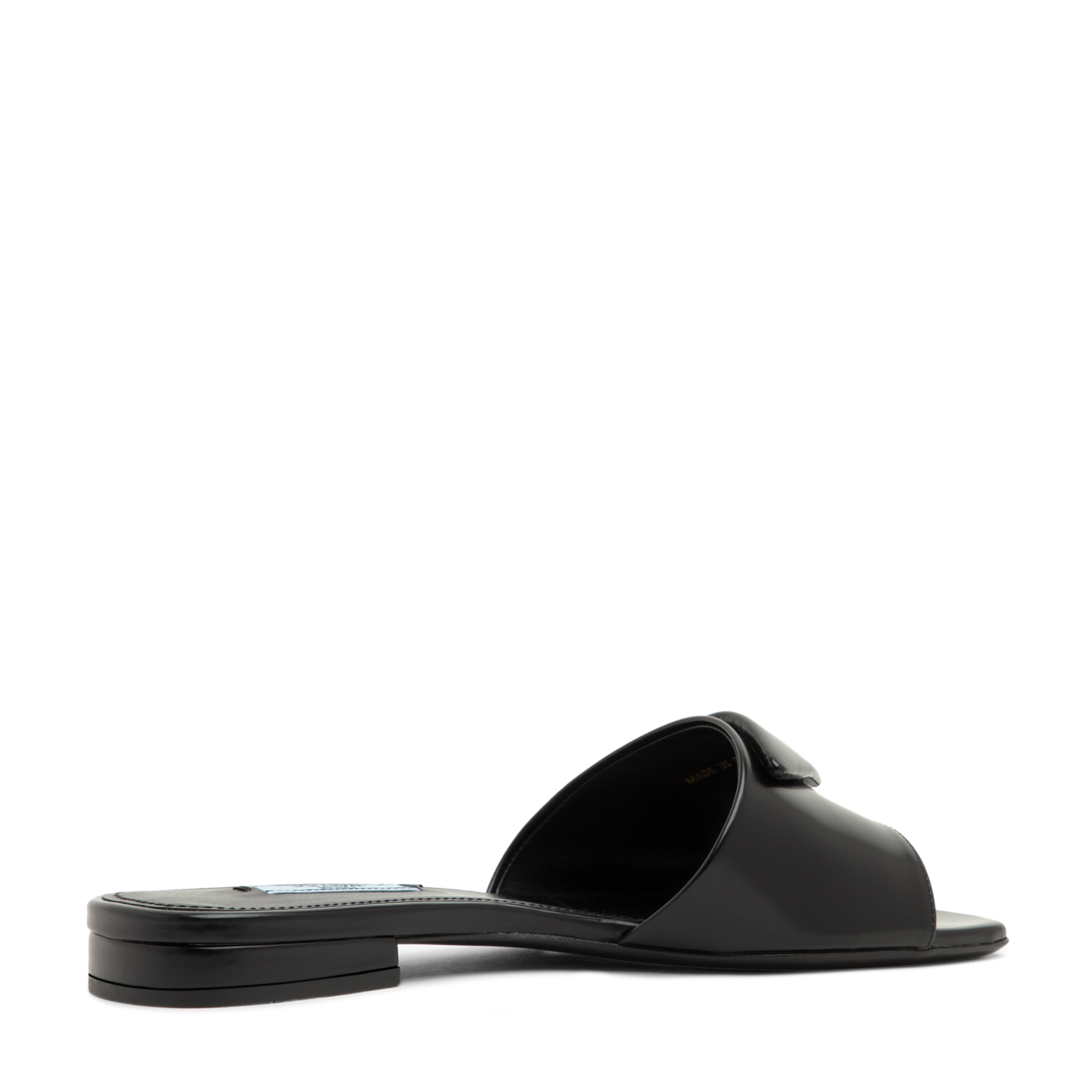 

Leather flat sandals, Black