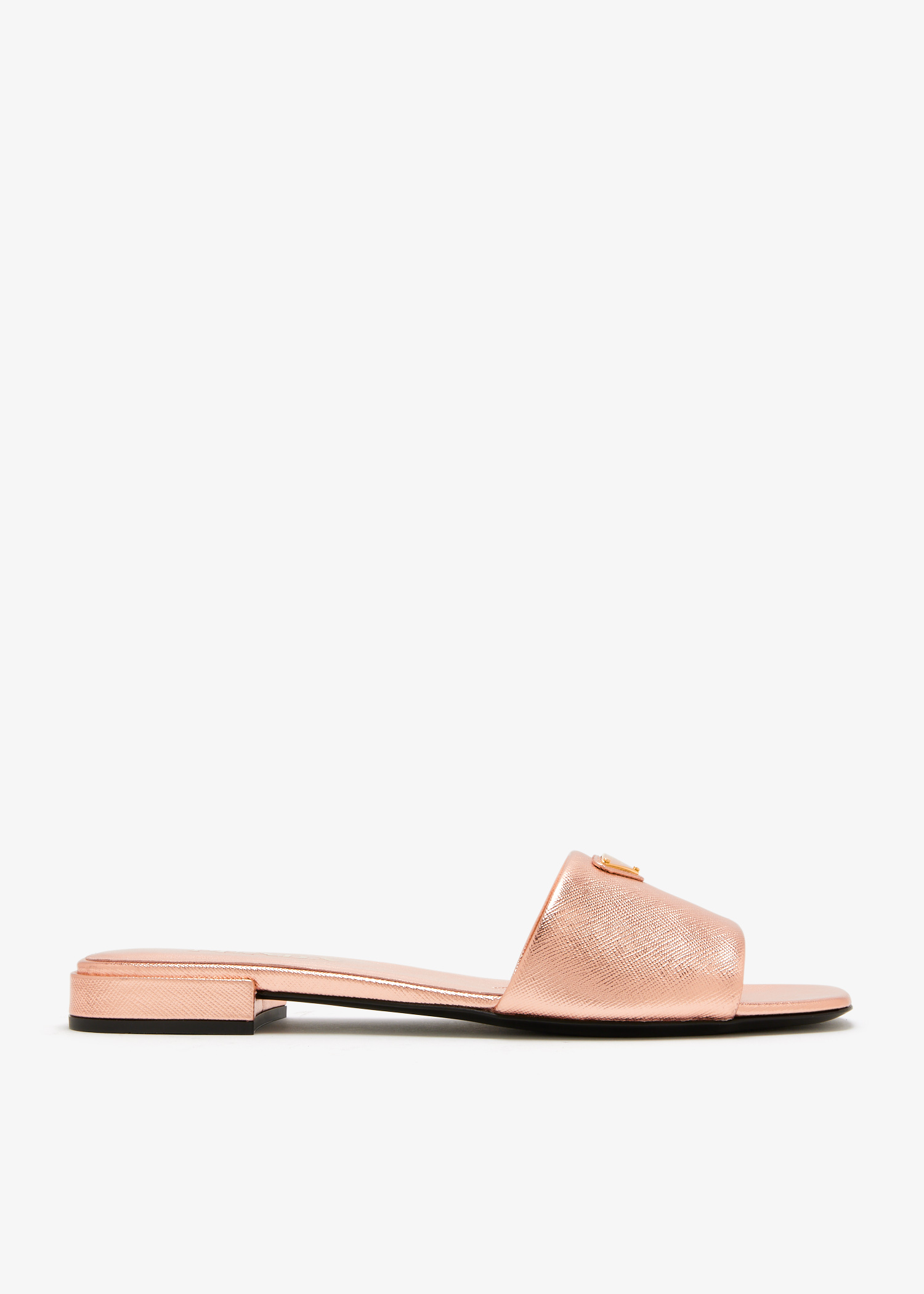 

Saffiano patent leather sandals, Metallic