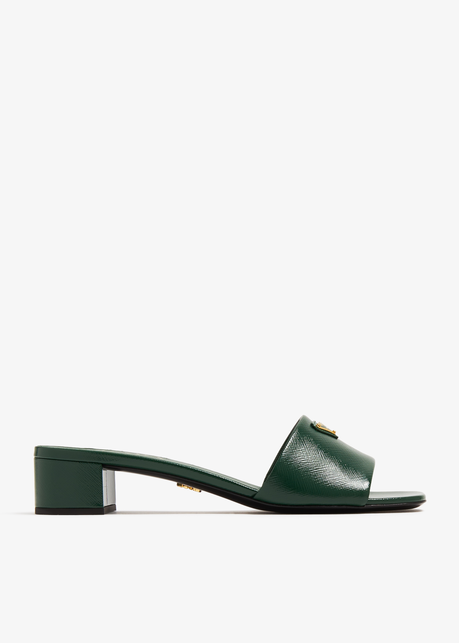 

Saffiano patent leather sandals, Green