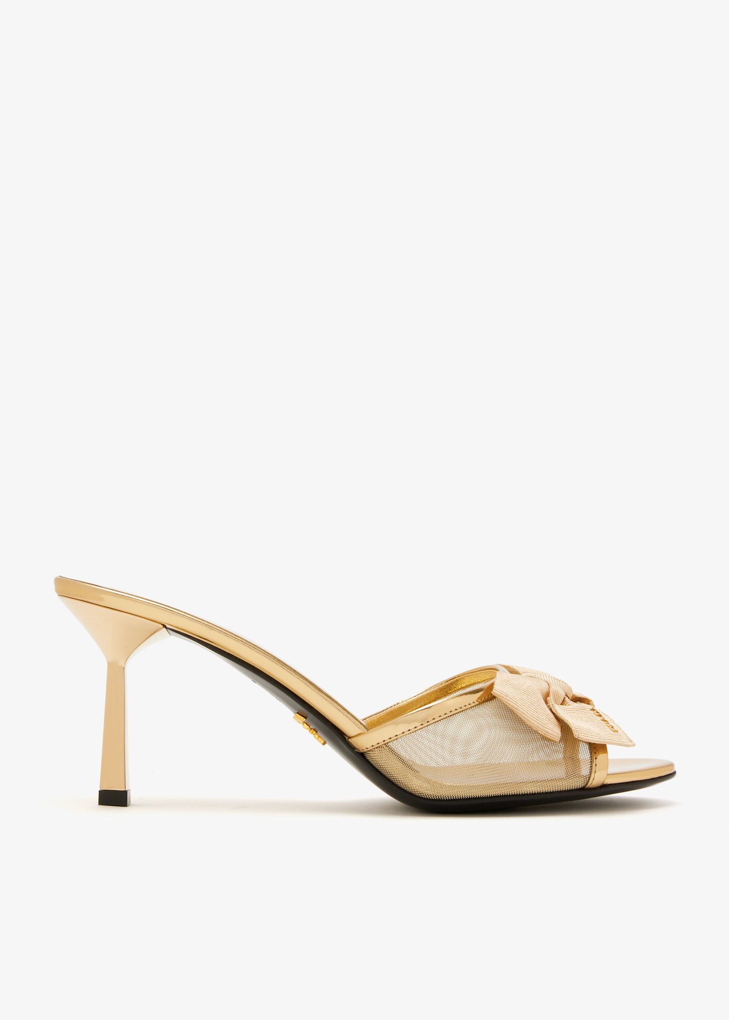 

Mesh fabric sandals, Gold