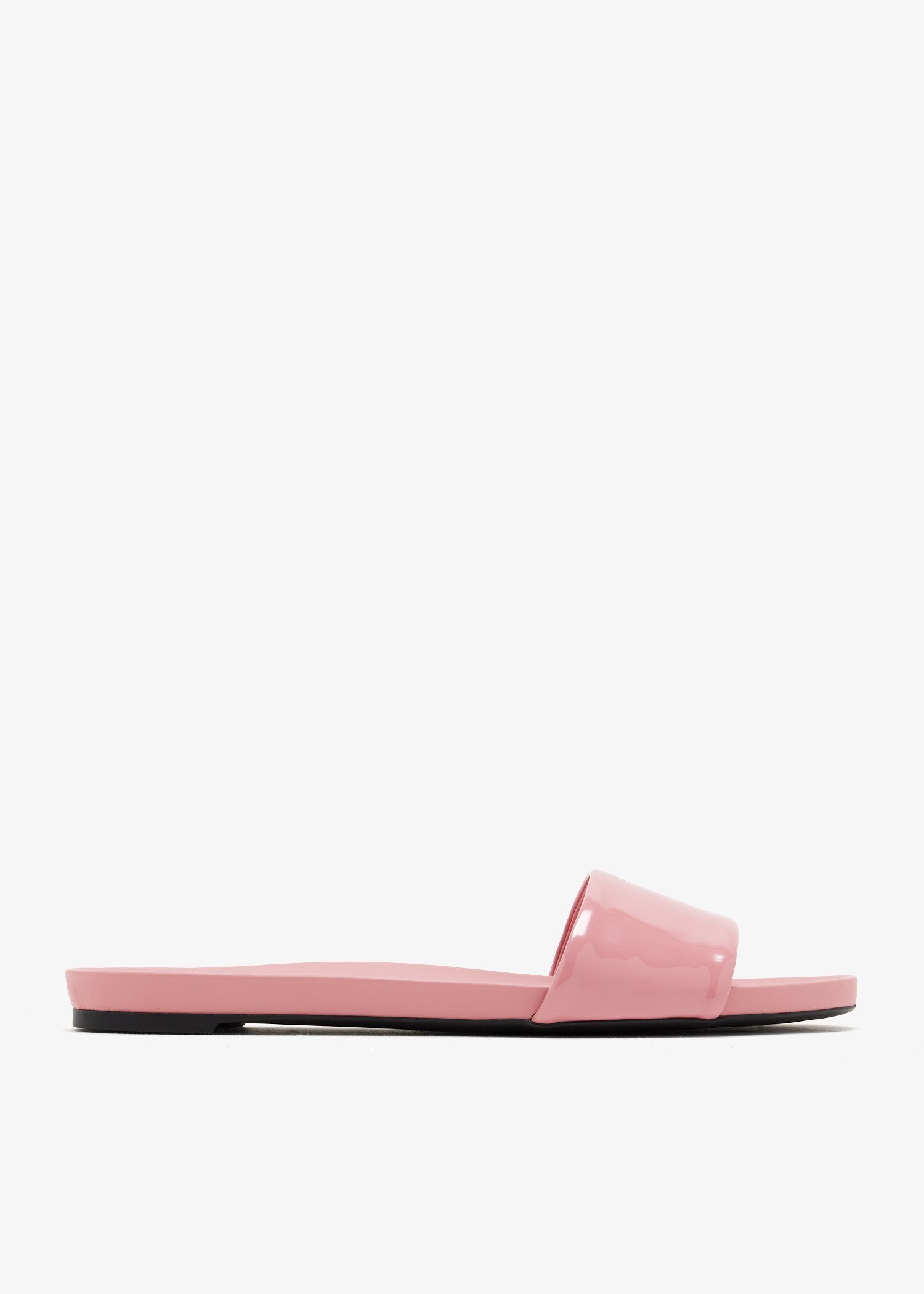 

Patent leather slide sandals, Pink