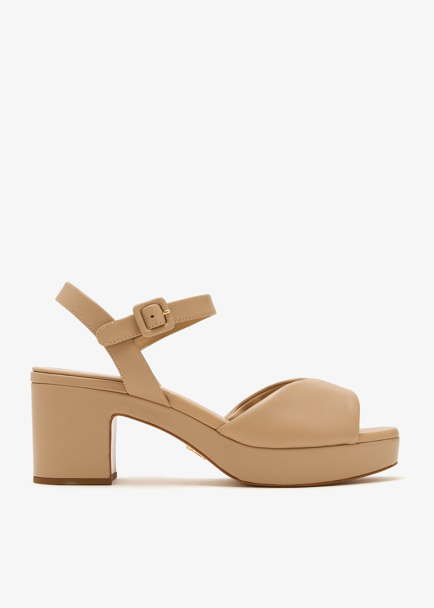 

Padded nappa leather sandals, Beige